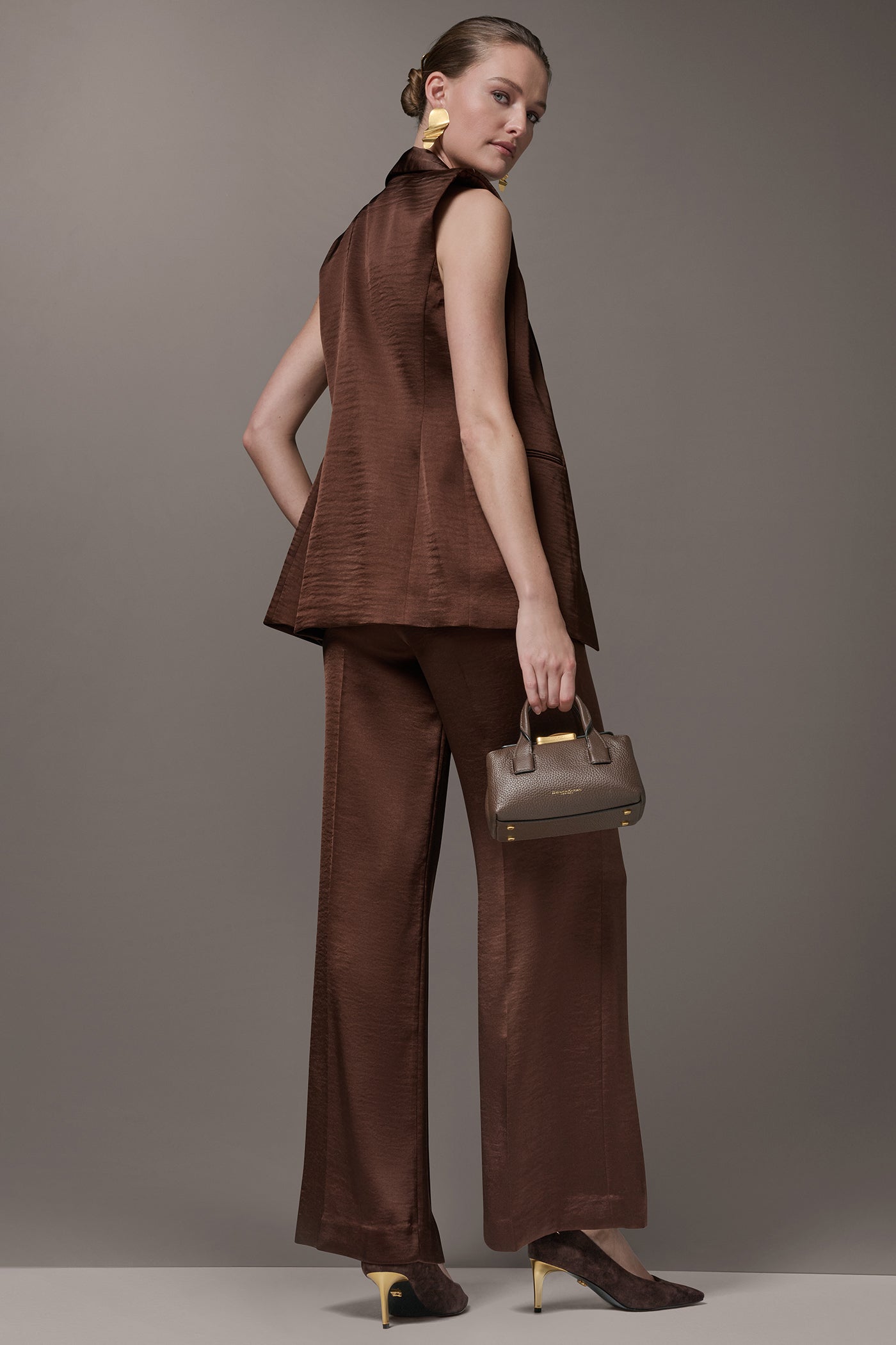 CHARMEUSE ONE-BUTTON VEST VIEW 10 | Suits and Separates