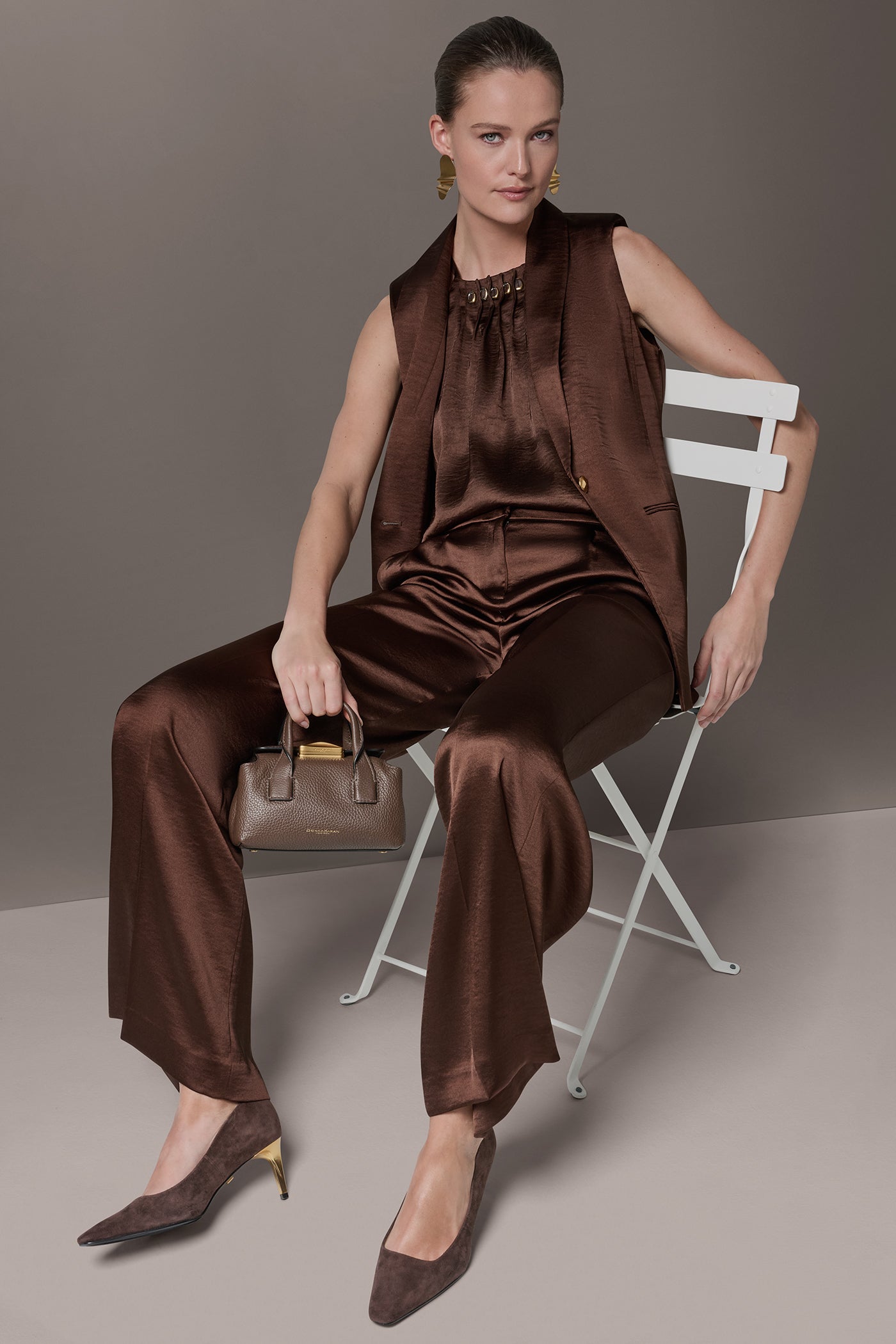 CHARMEUSE ONE-BUTTON VEST VIEW 11 | Suits and Separates