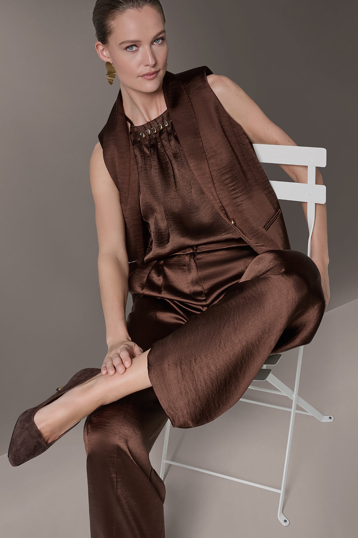 CHARMEUSE ONE-BUTTON VEST VIEW 12 | Suits and Separates