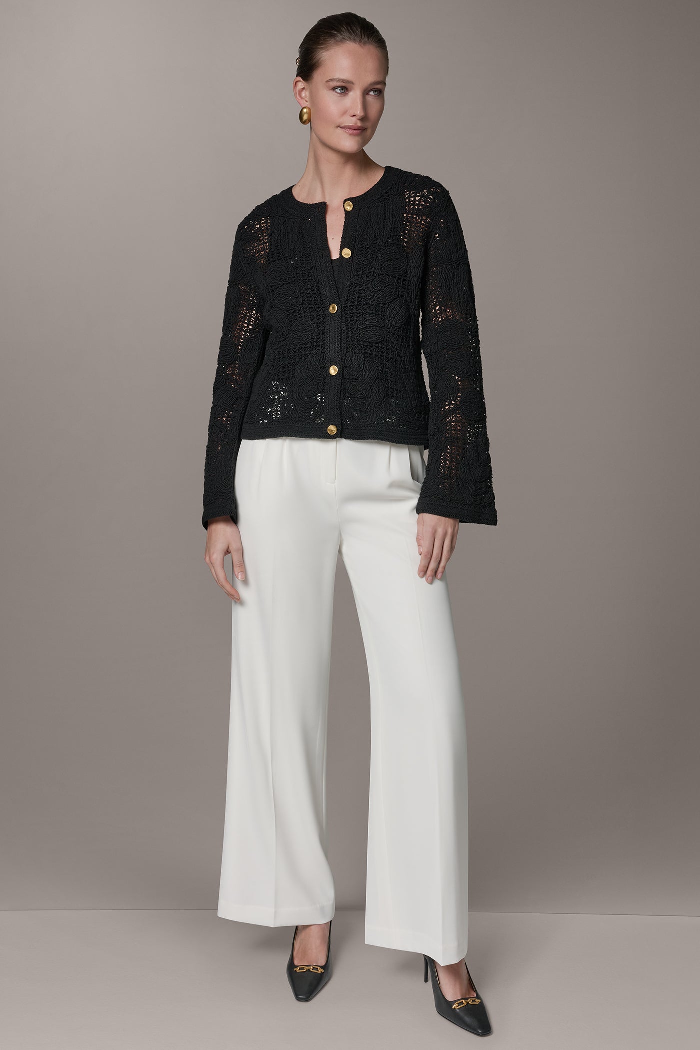 CROCHET BUTTON FRONT JACKET VIEW 7 | Blazers & Vests