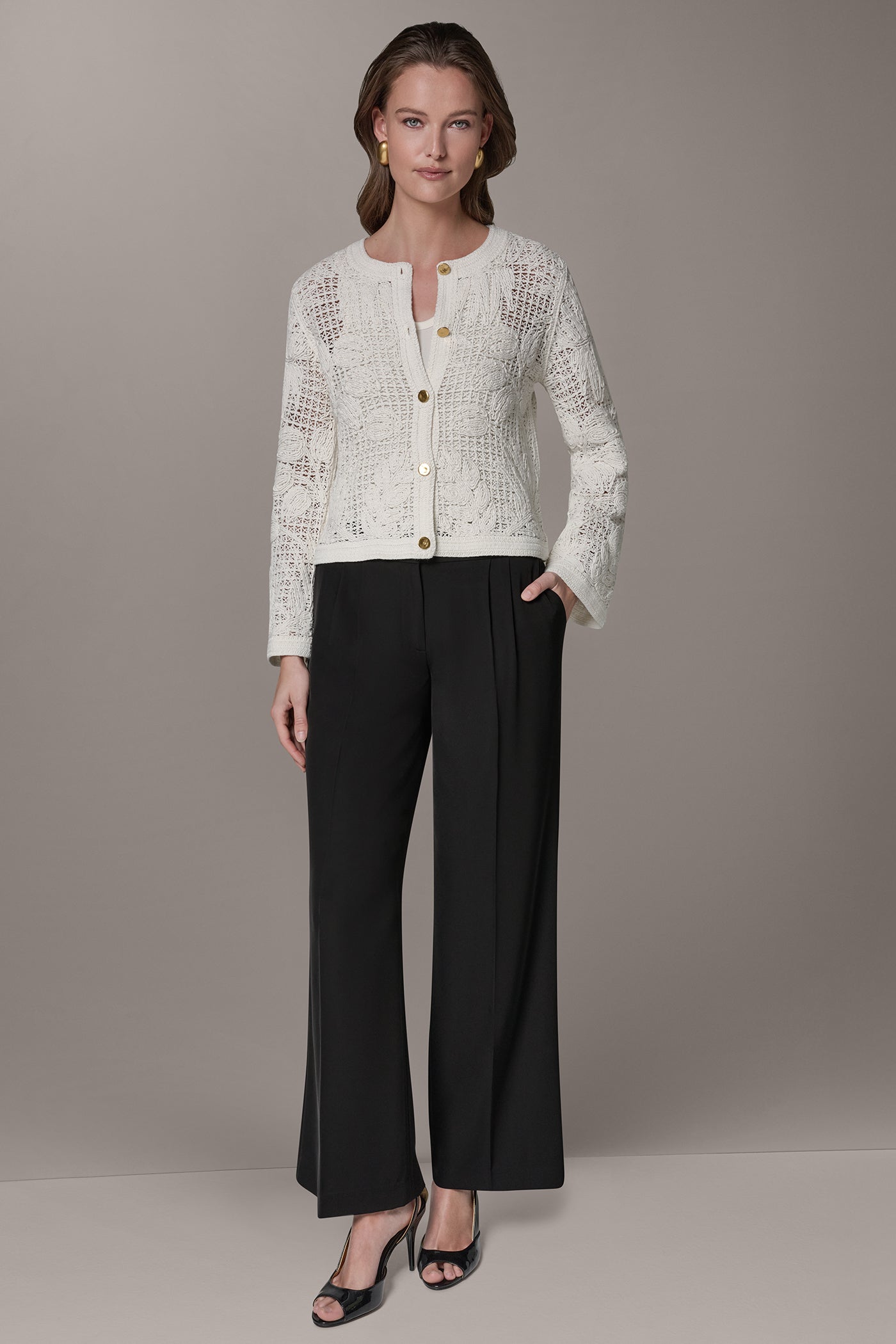 CROCHET BUTTON FRONT JACKET VIEW 8 | Blazers & Vests