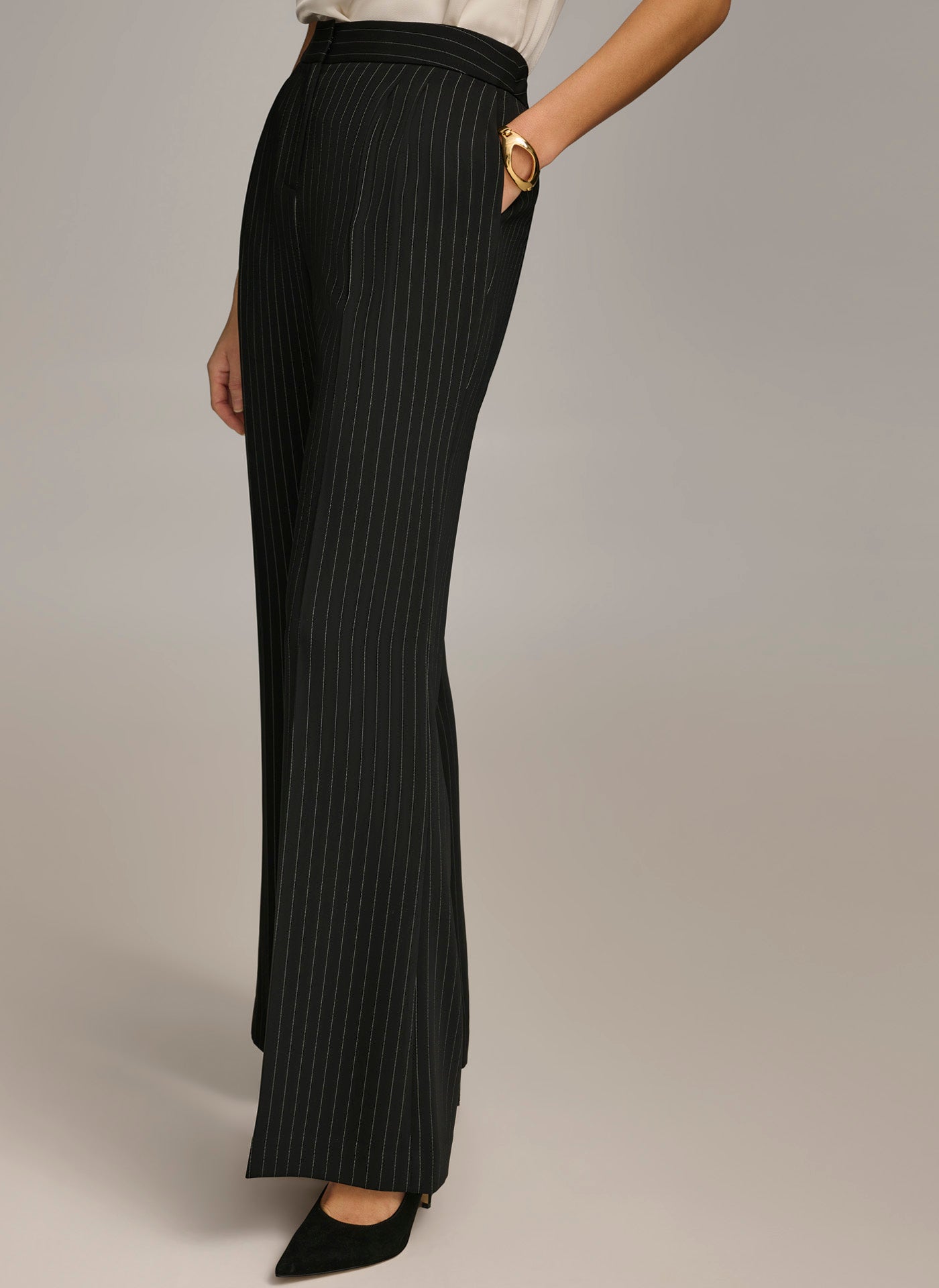 Striped linen-blend pants - Women | Mango USA
