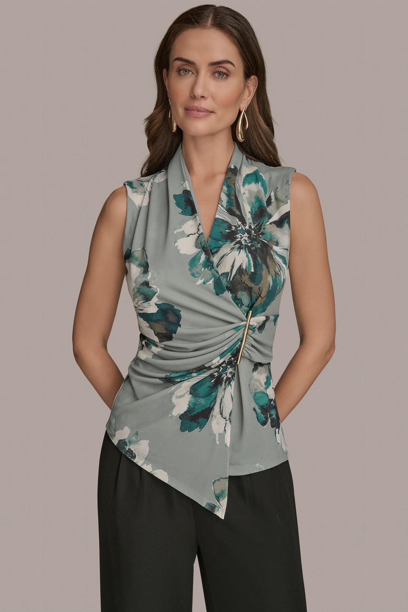 FAUX BAR WRAP BLOUSE | View 1 | Clothing