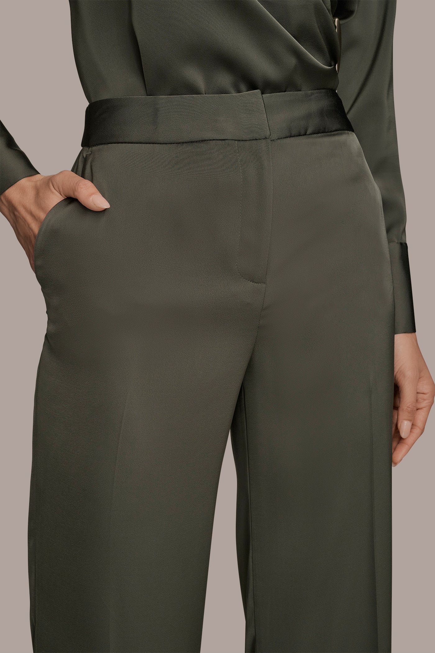 HIGH RISE CHARMEUSE WIDE LEG SUIT PANT VIEW 4 | New clothing