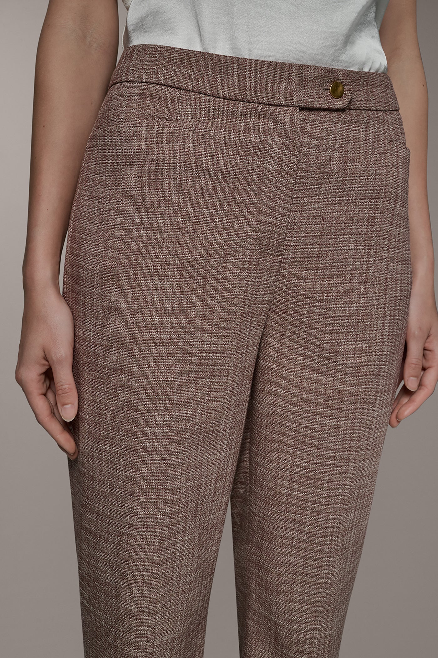 MID RISE MÉLANGE STRAIGHT LEG SUIT PANT (alternate view)
