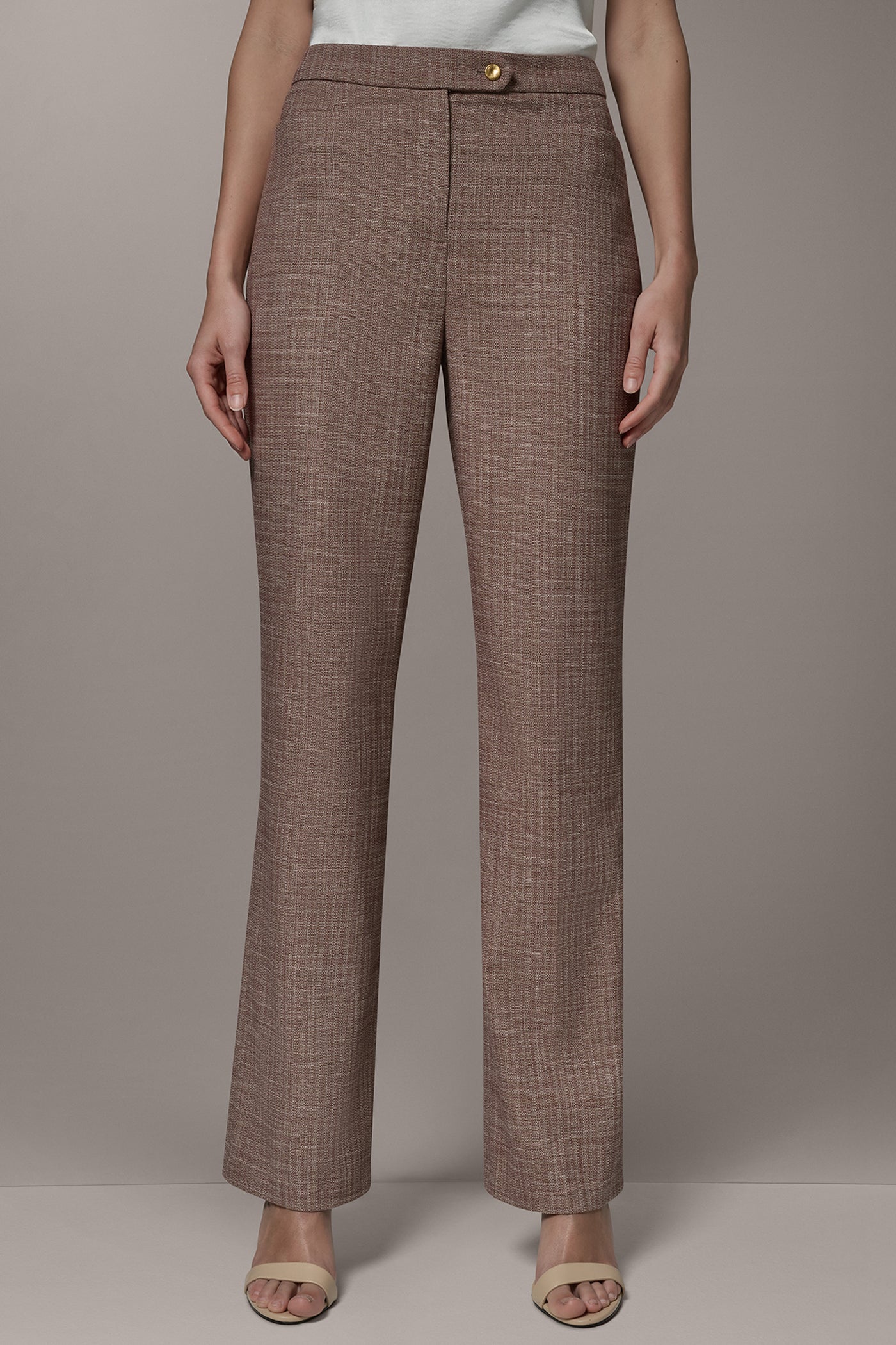 MID RISE MÉLANGE STRAIGHT LEG SUIT PANT