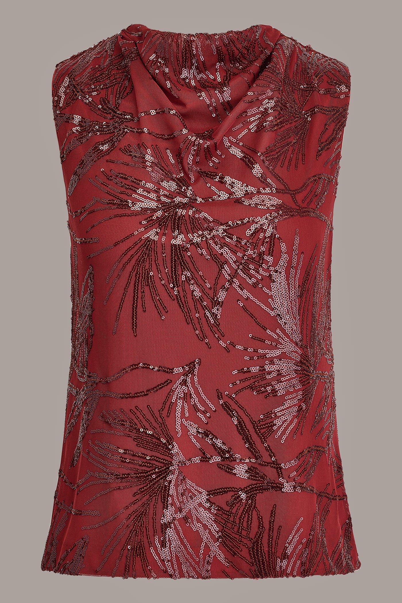 SLEEVELESS COWL NECK SEQUIN BLOUSE VIEW 8 | Tops