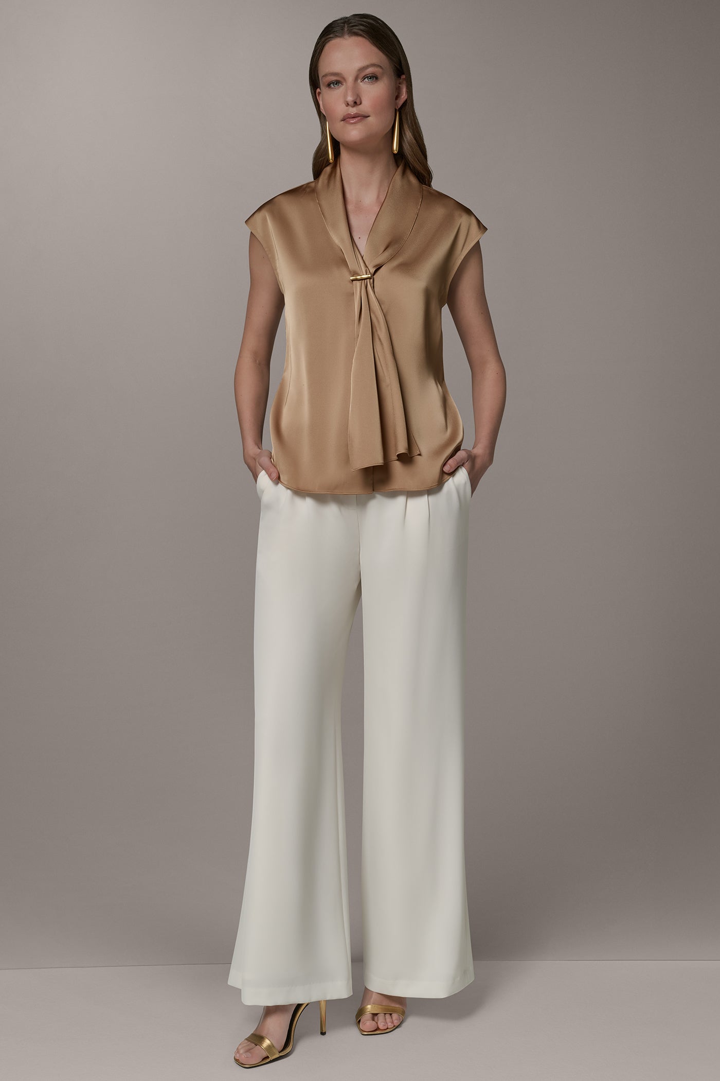 SLEEVELESS TIE BLOUSE VIEW 7 | Tops