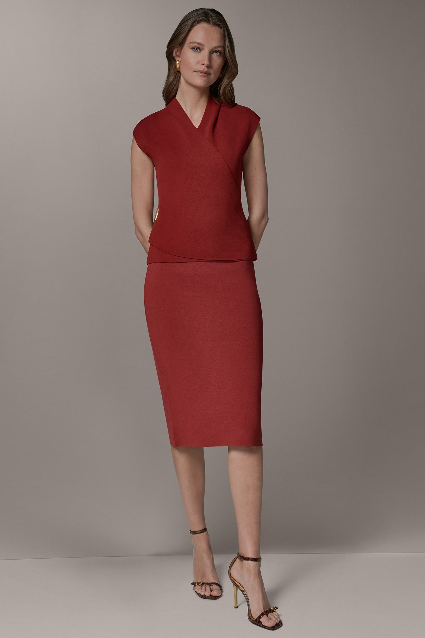 V-NECK WRAP-EFFECT TOP VIEW 7 | Office To Evening