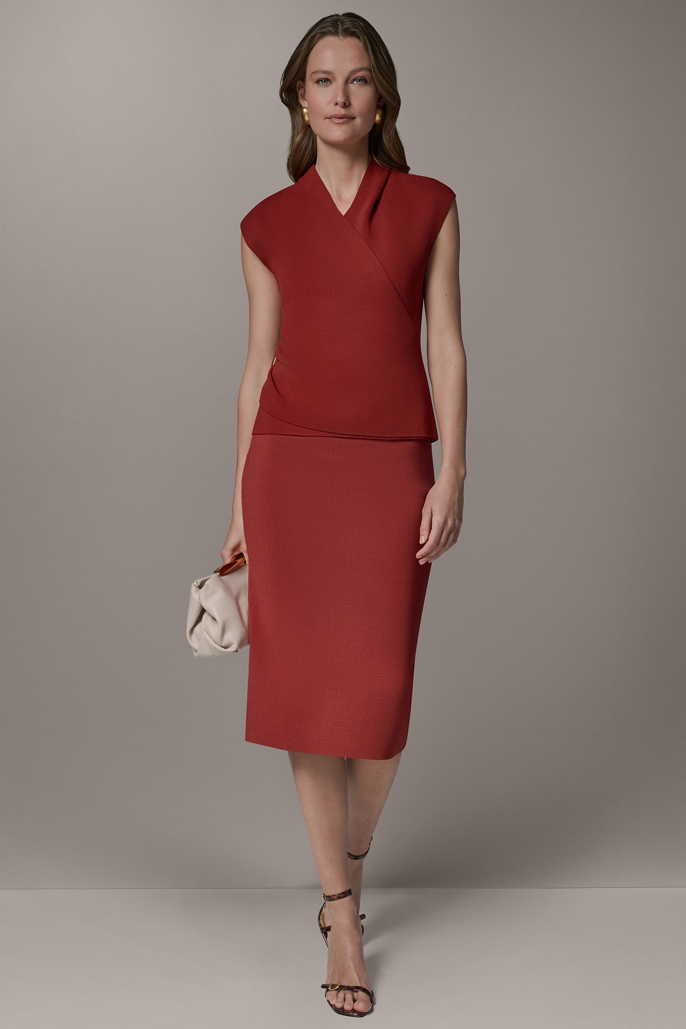 V-NECK WRAP-EFFECT TOP VIEW 8 | Office To Evening