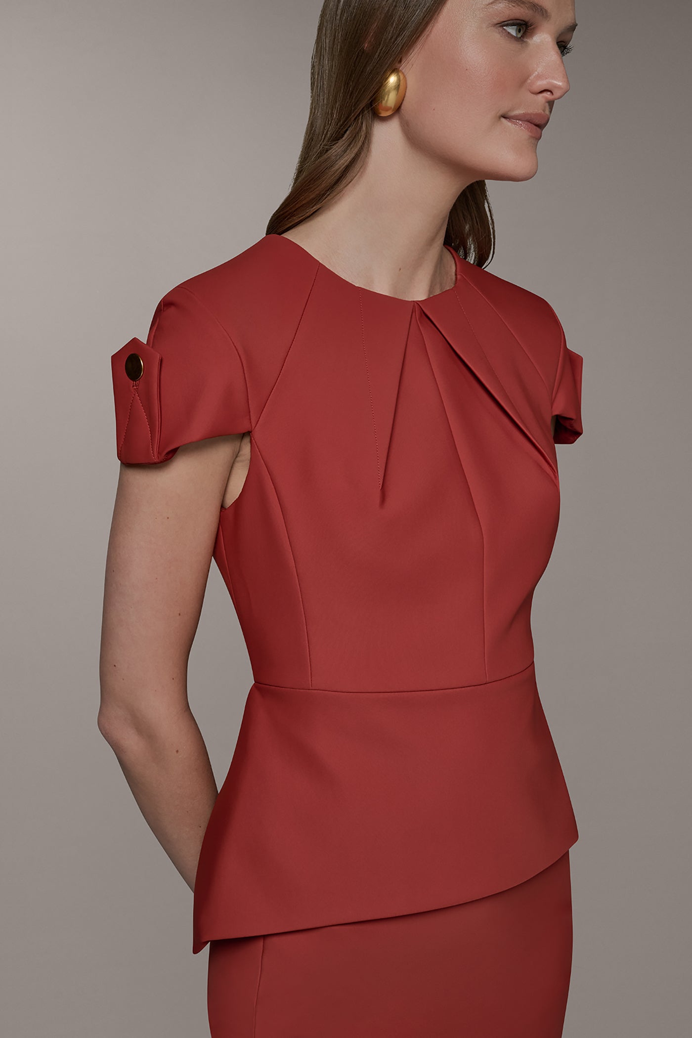 SHORT SLEEVE PEPLUM TOP (alternate view)