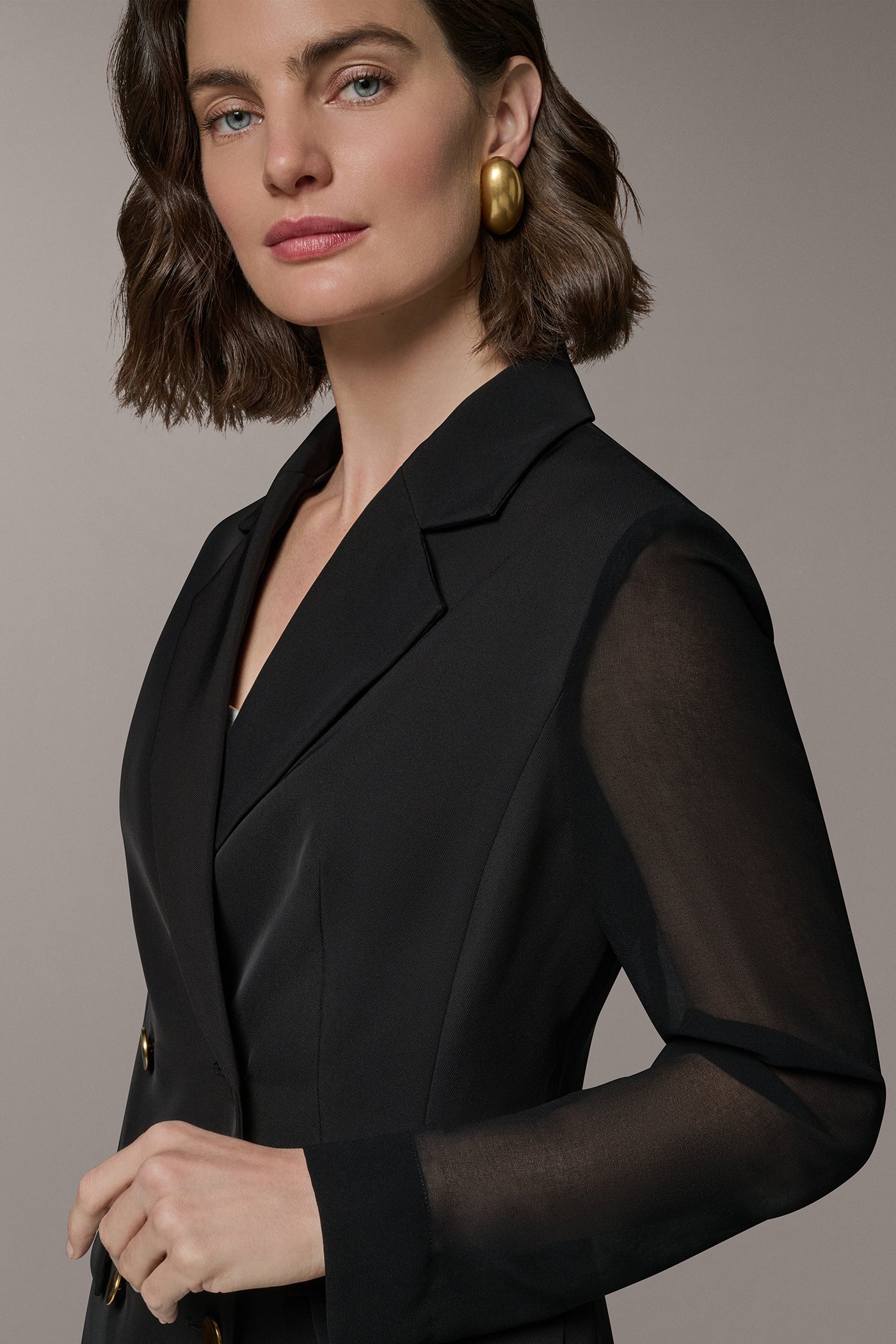 MIXED MEDIA DOUBLE BREASTED SUIT BLAZER VIEW 5 | Blazers & Vests