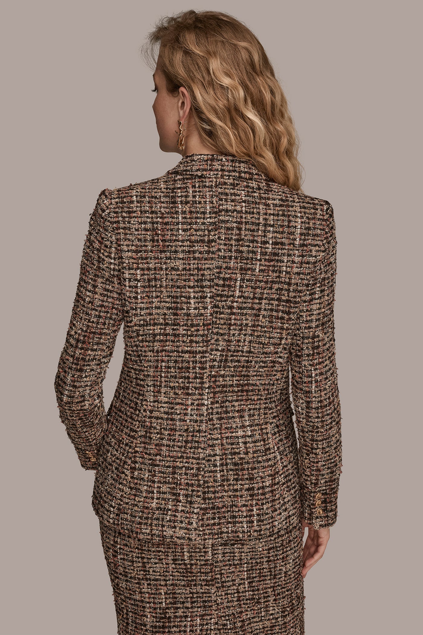 TWEED ONE BUTTON JACKET | View 2 | Blazers & Vests