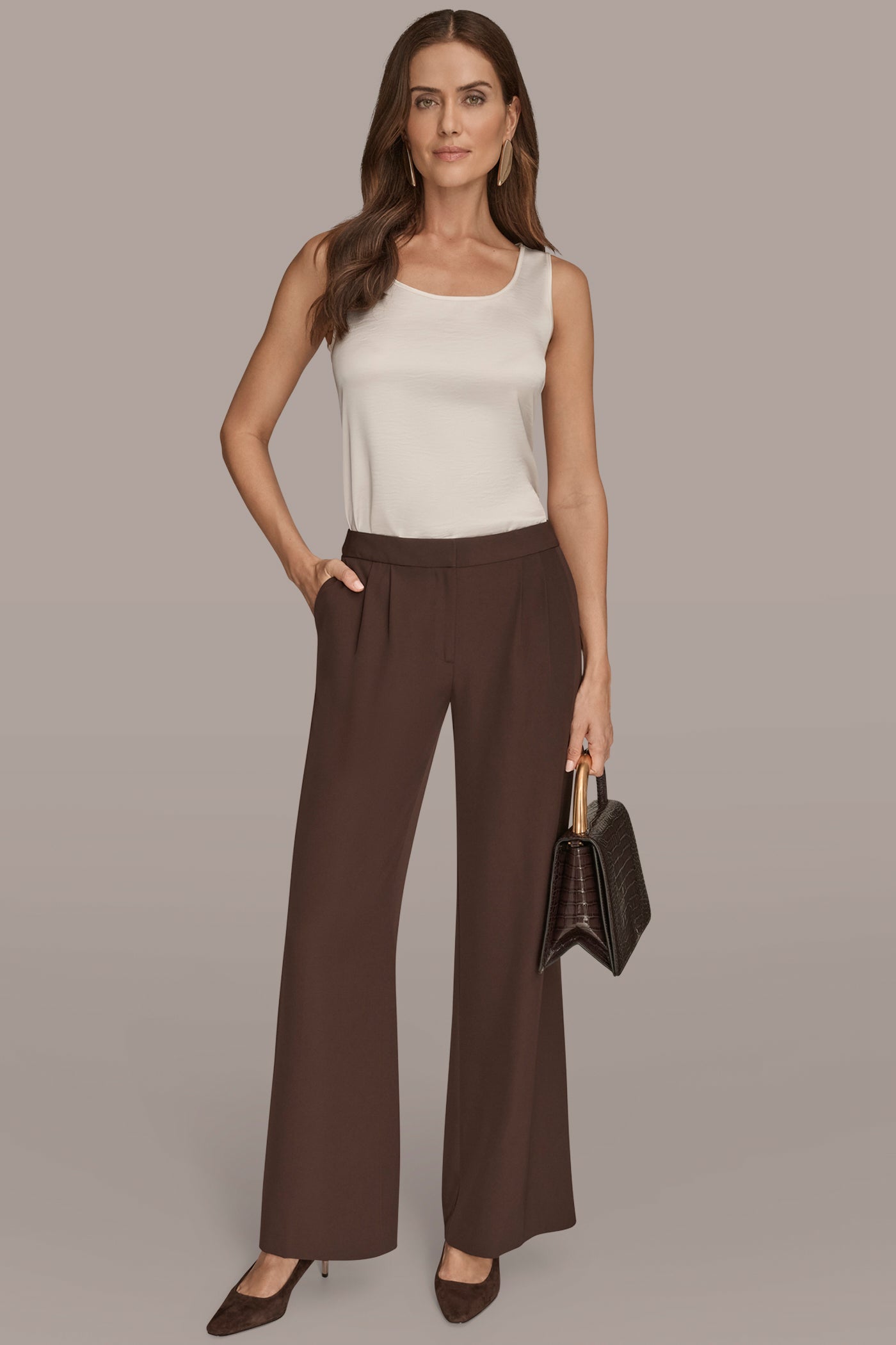 MID-RISE PLEATED WIDE-LEG SUIT PANT VIEW 5 | Clothing