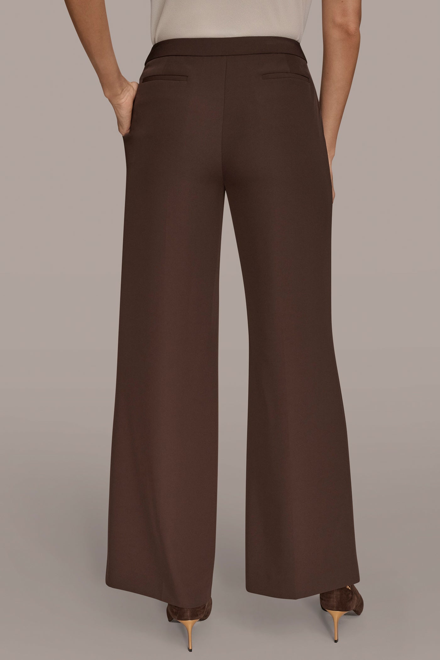 MID-RISE PLEATED WIDE-LEG SUIT PANT | View 2 | Clothing