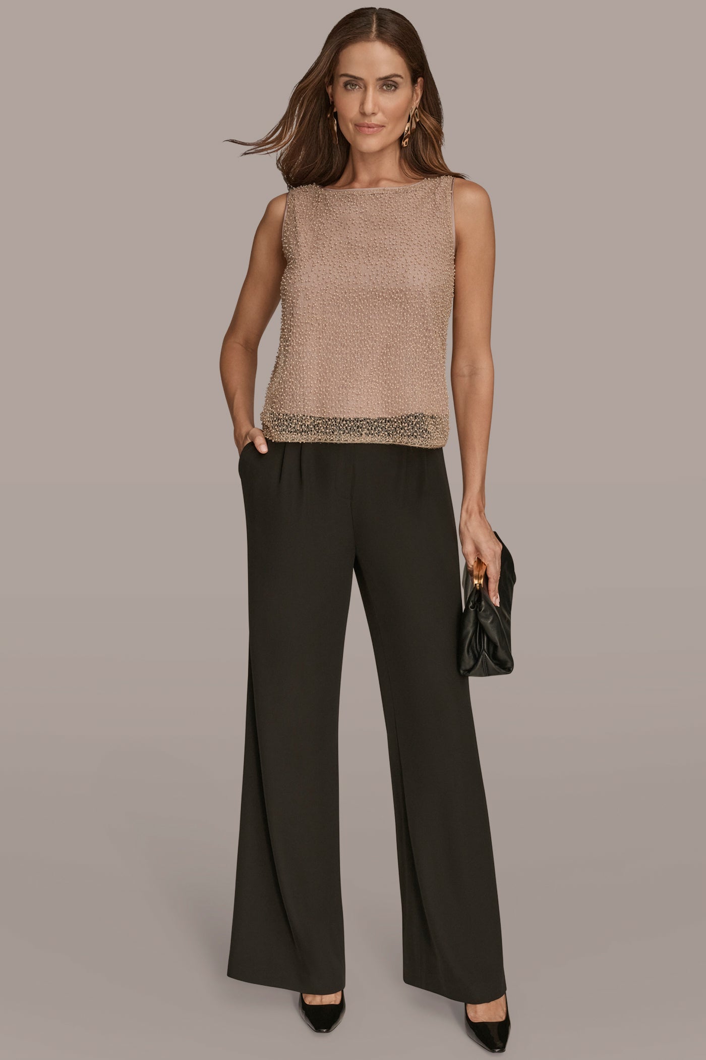PEARL-EMBELLISHED LAYERED TOP VIEW 6 | Clothing