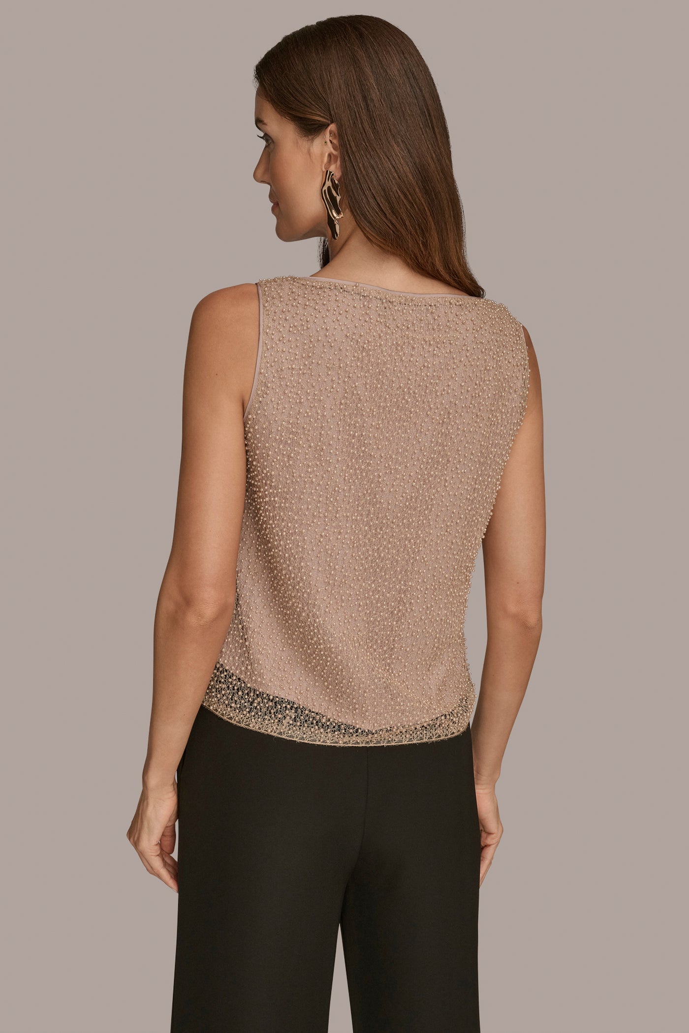 PEARL-EMBELLISHED LAYERED TOP | View 2 | Clothing