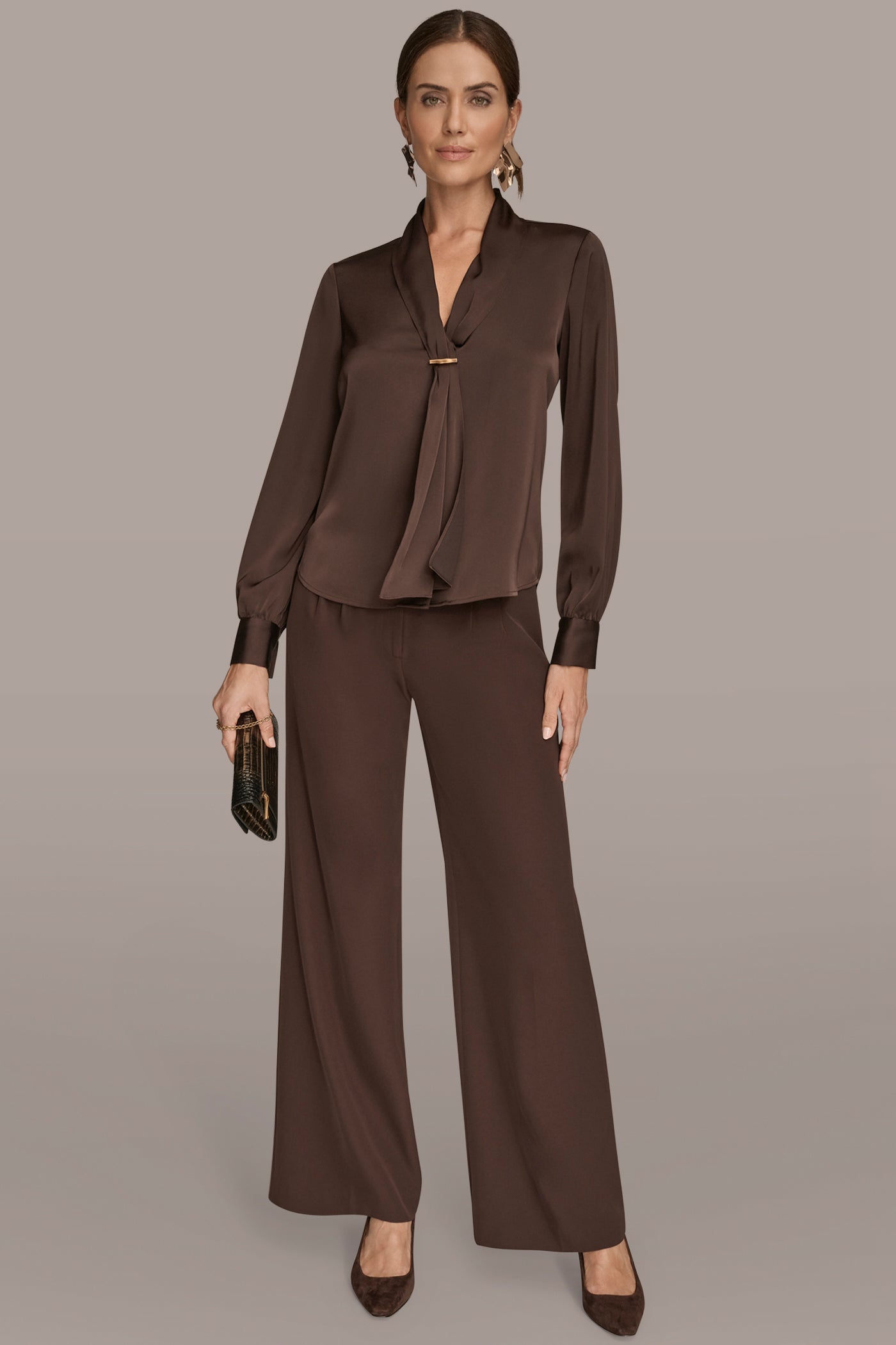 SATIN LONG SLEEVE BLOUSE VIEW 7 | Tops & Sweaters