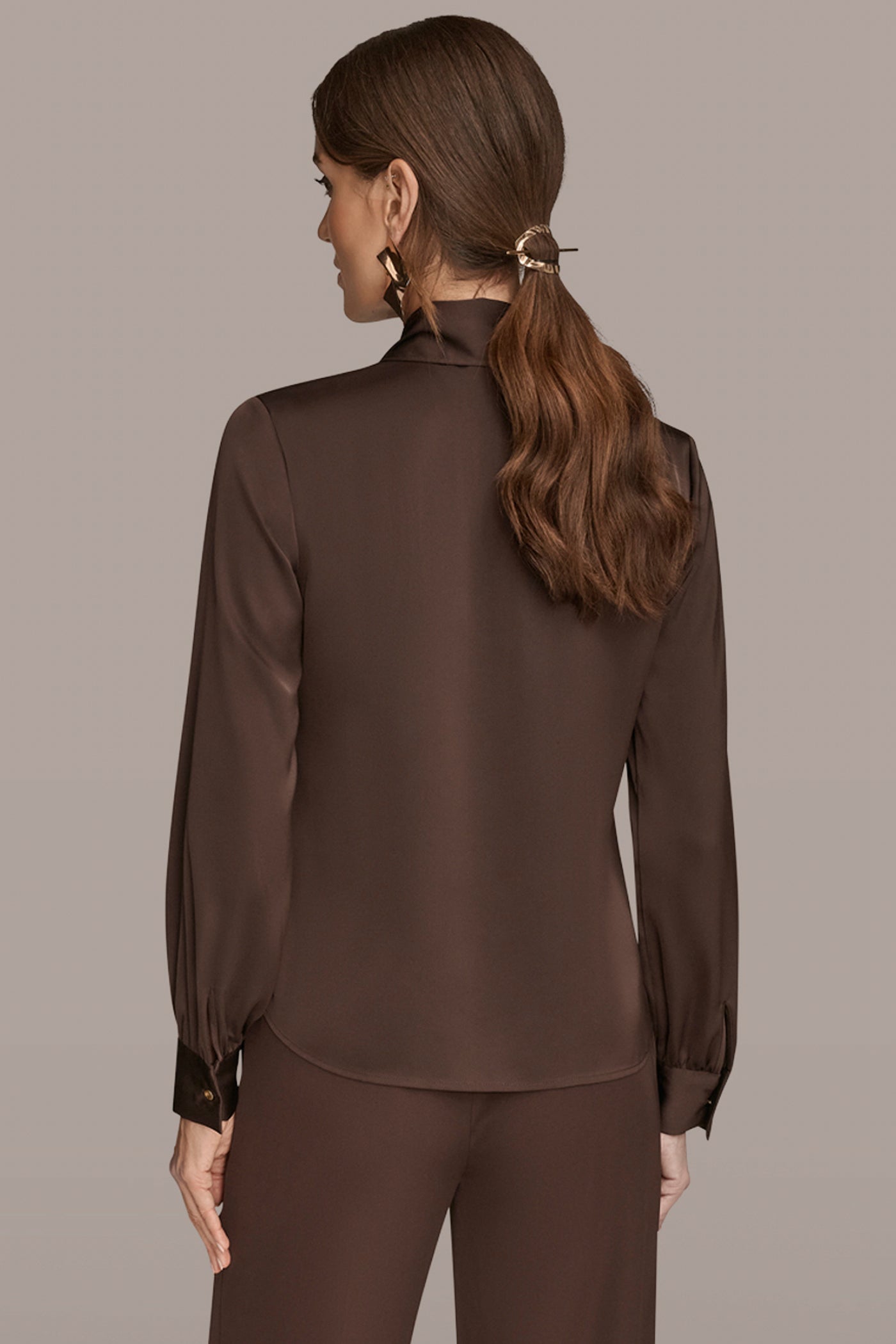 SATIN LONG SLEEVE BLOUSE | View 2 | Tops & Sweaters