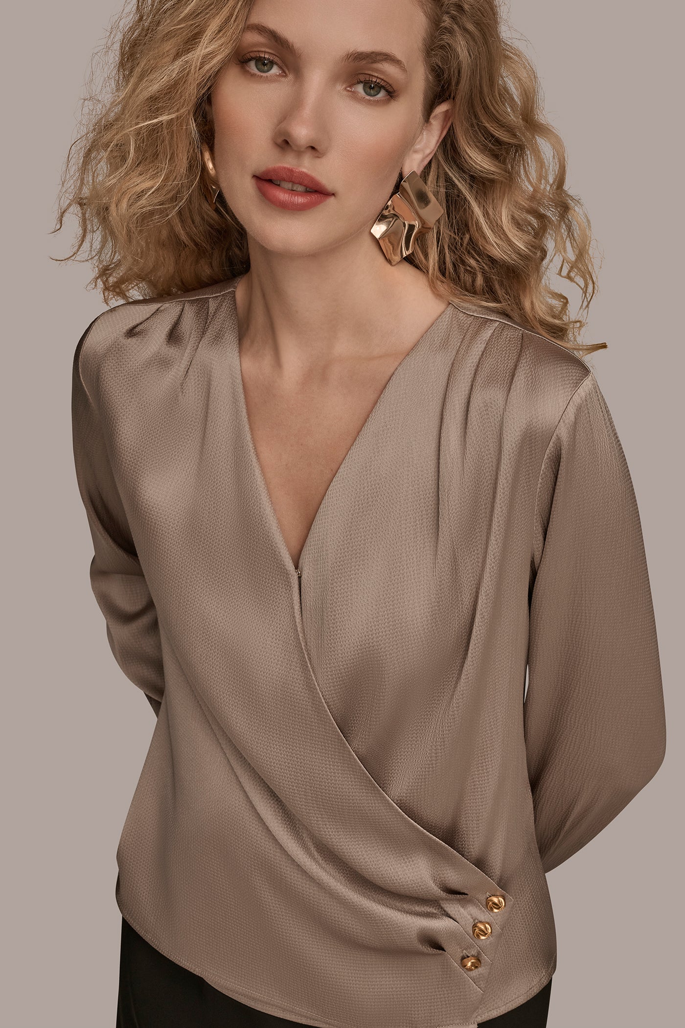 SATIN LONG SLEEVE BLOUSE VIEW 5 | Tops & Sweaters