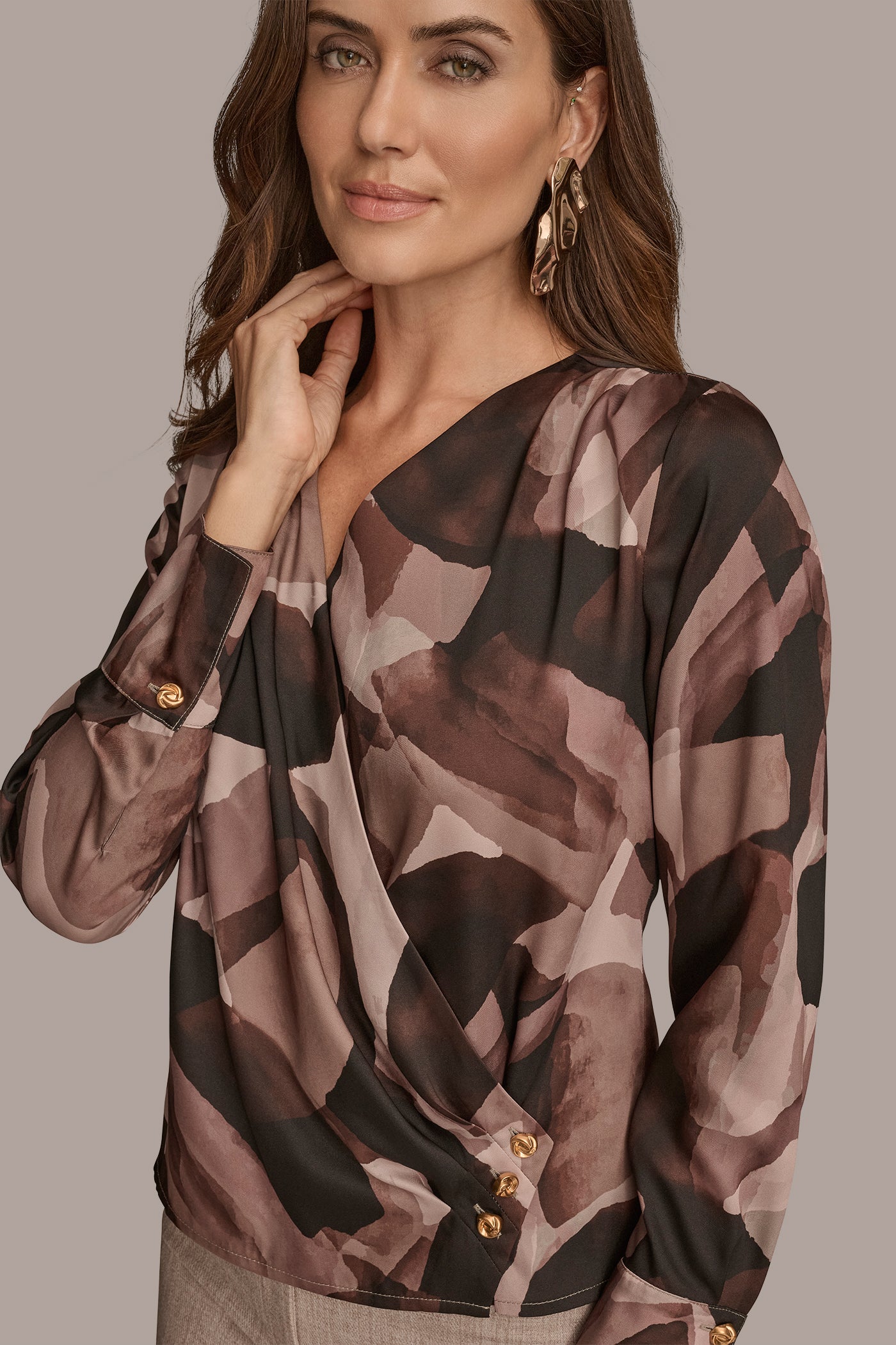 WRAP-EFFECT PRINTED BLOUSE VIEW 5 | Tops