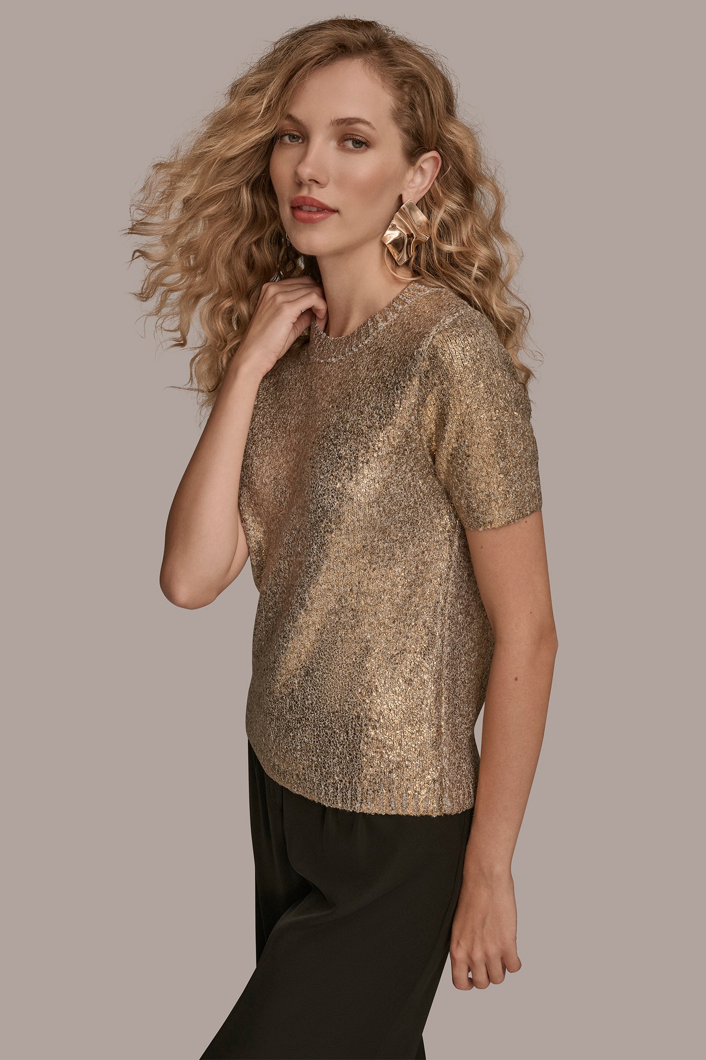 FOIL BOUCLE SWEATER VIEW 4