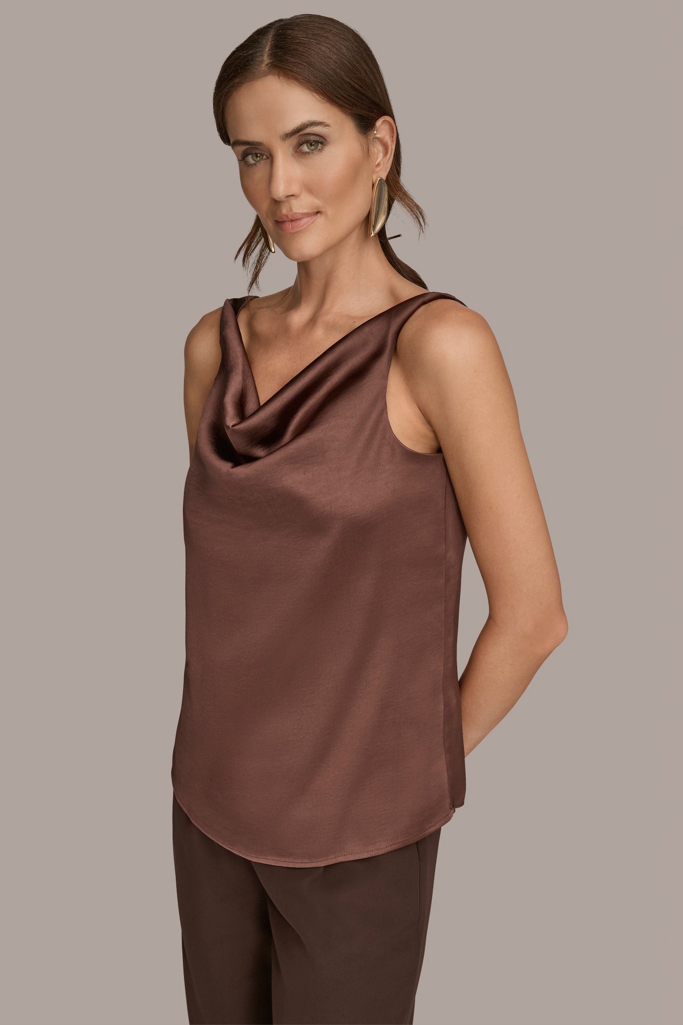 CHARMEUSE COWL NECK STRAPPY CAMI VIEW 5 | Tops & Sweaters
