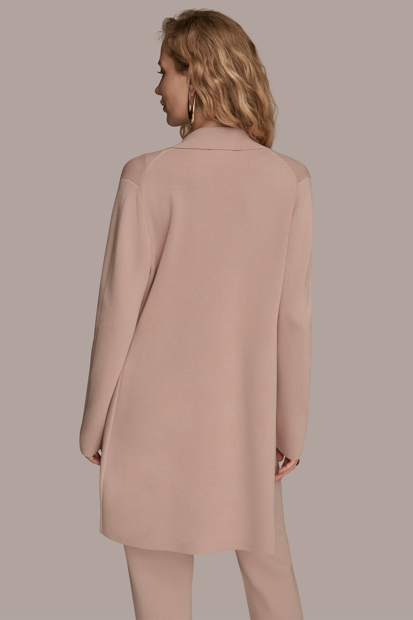 DOUBLE-BREASTED KNIT LONGLINE BLAZER | View 2 | New Arrivals