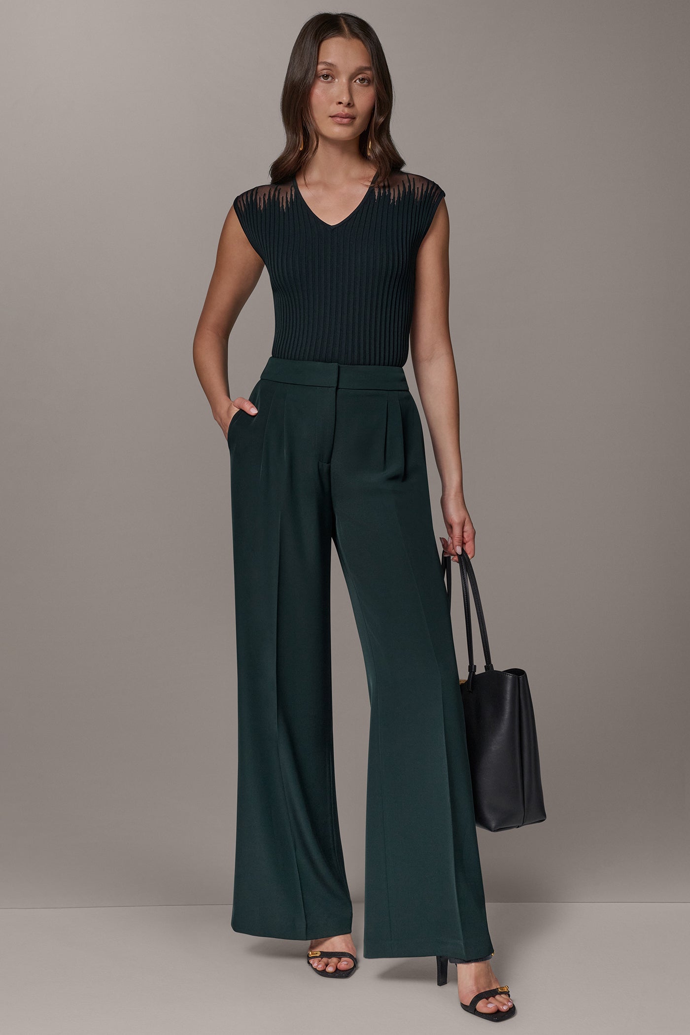 HIGH-RISE PLEATED WIDE-LEG PANT VIEW 7