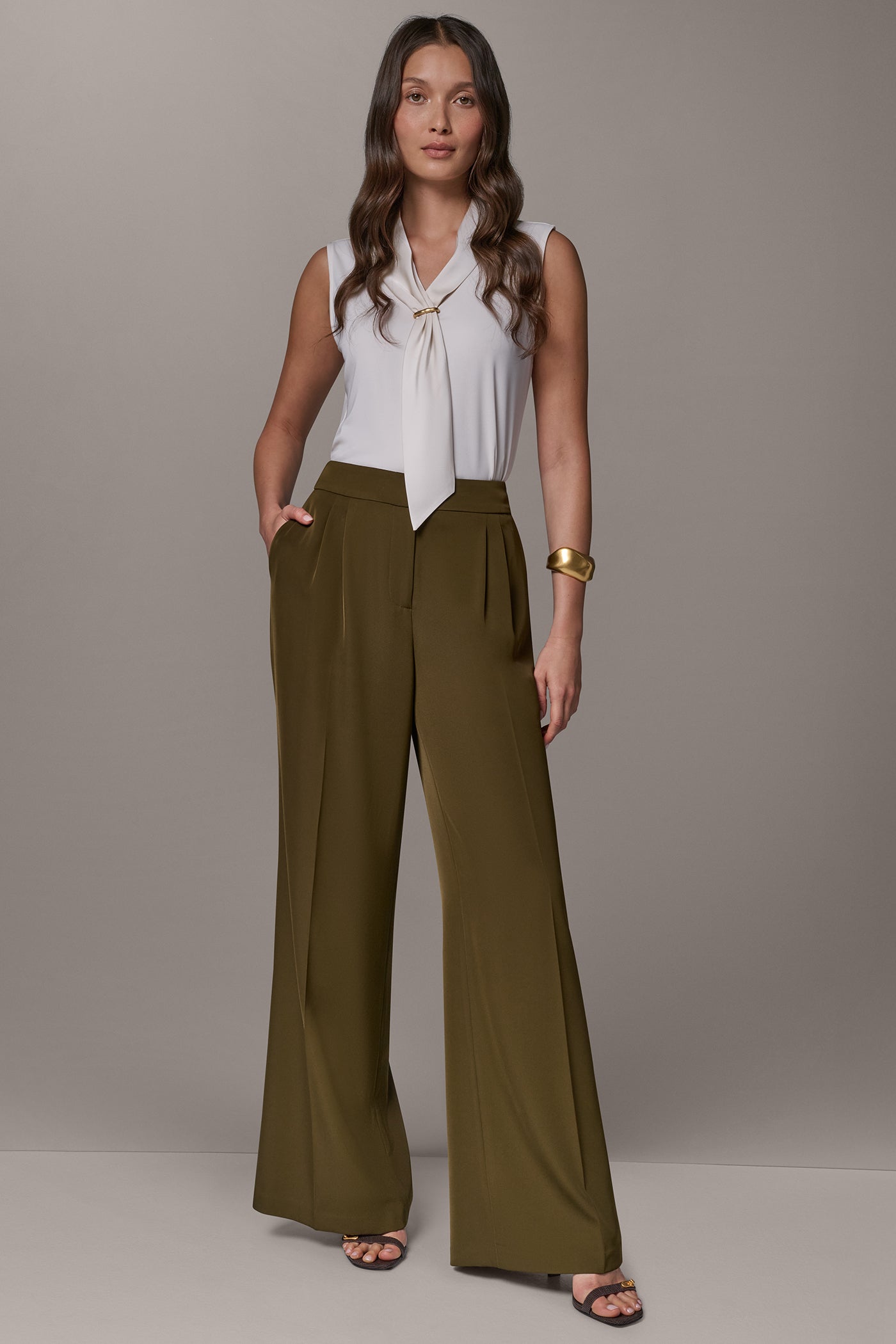 HIGH-RISE PLEATED WIDE-LEG PANT VIEW 5