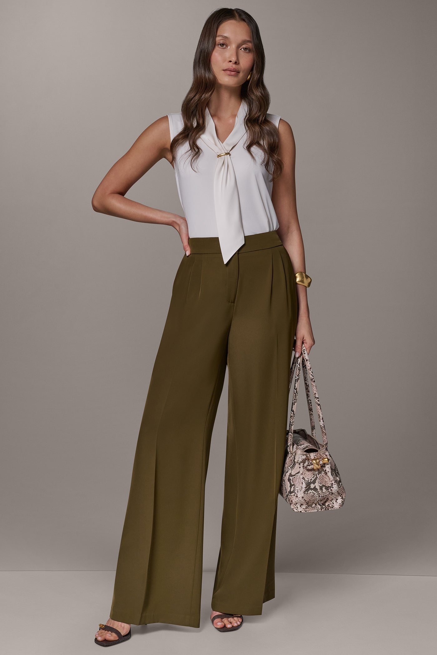 HIGH-RISE PLEATED WIDE-LEG PANT VIEW 6