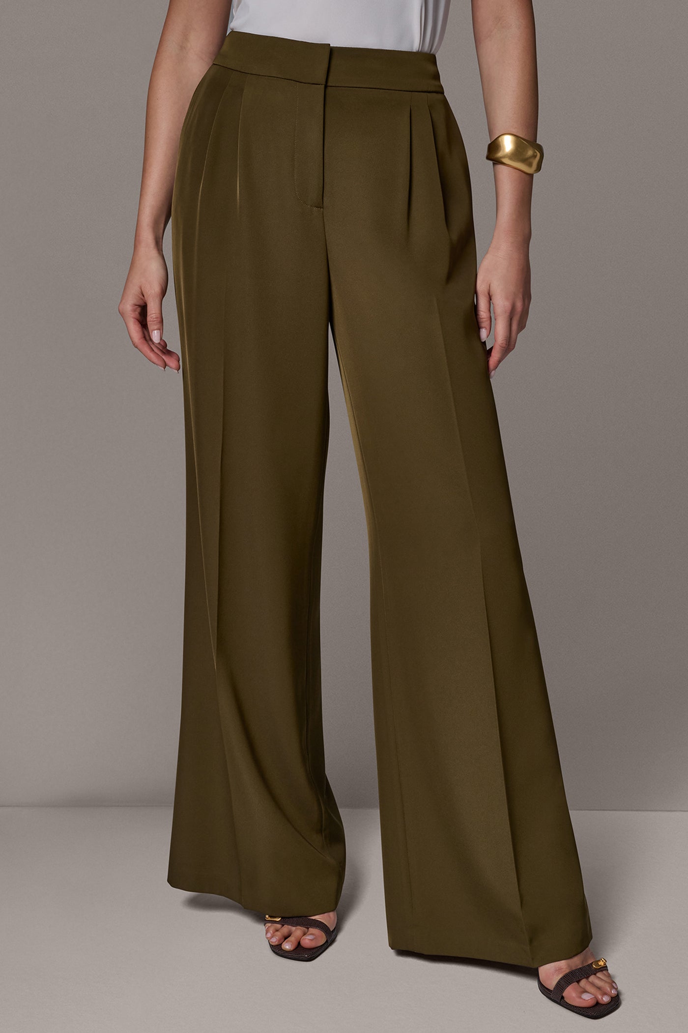 HIGH-RISE PLEATED WIDE-LEG PANT VIEW 1