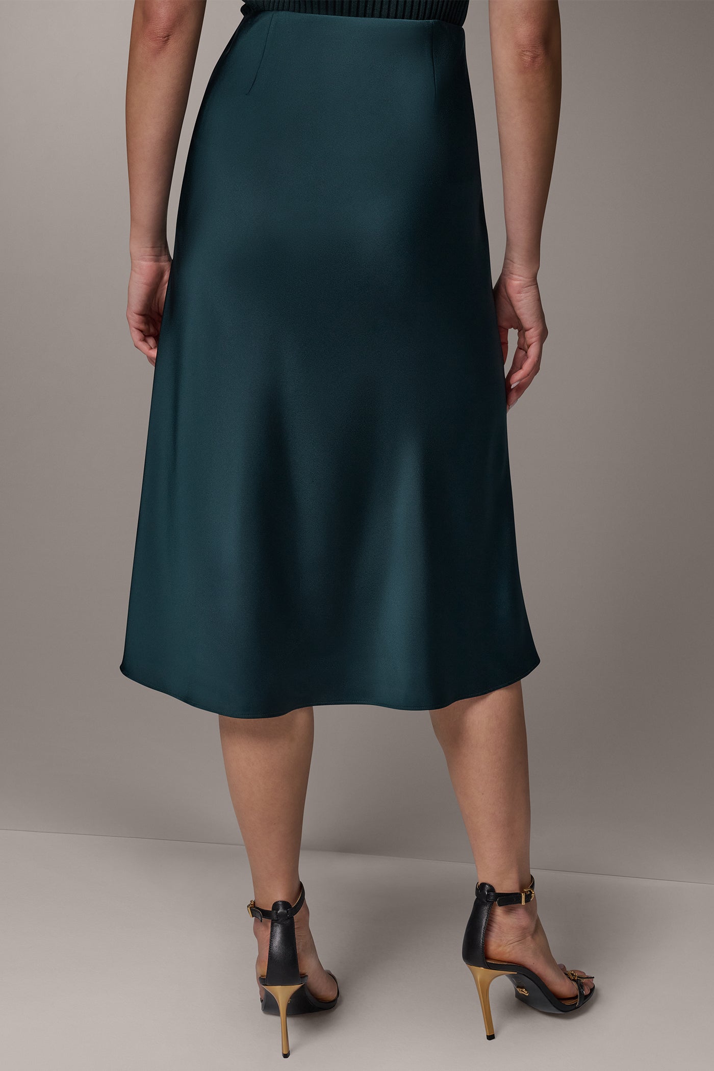 SATIN MIDI A-LINE SKIRT VIEW 2