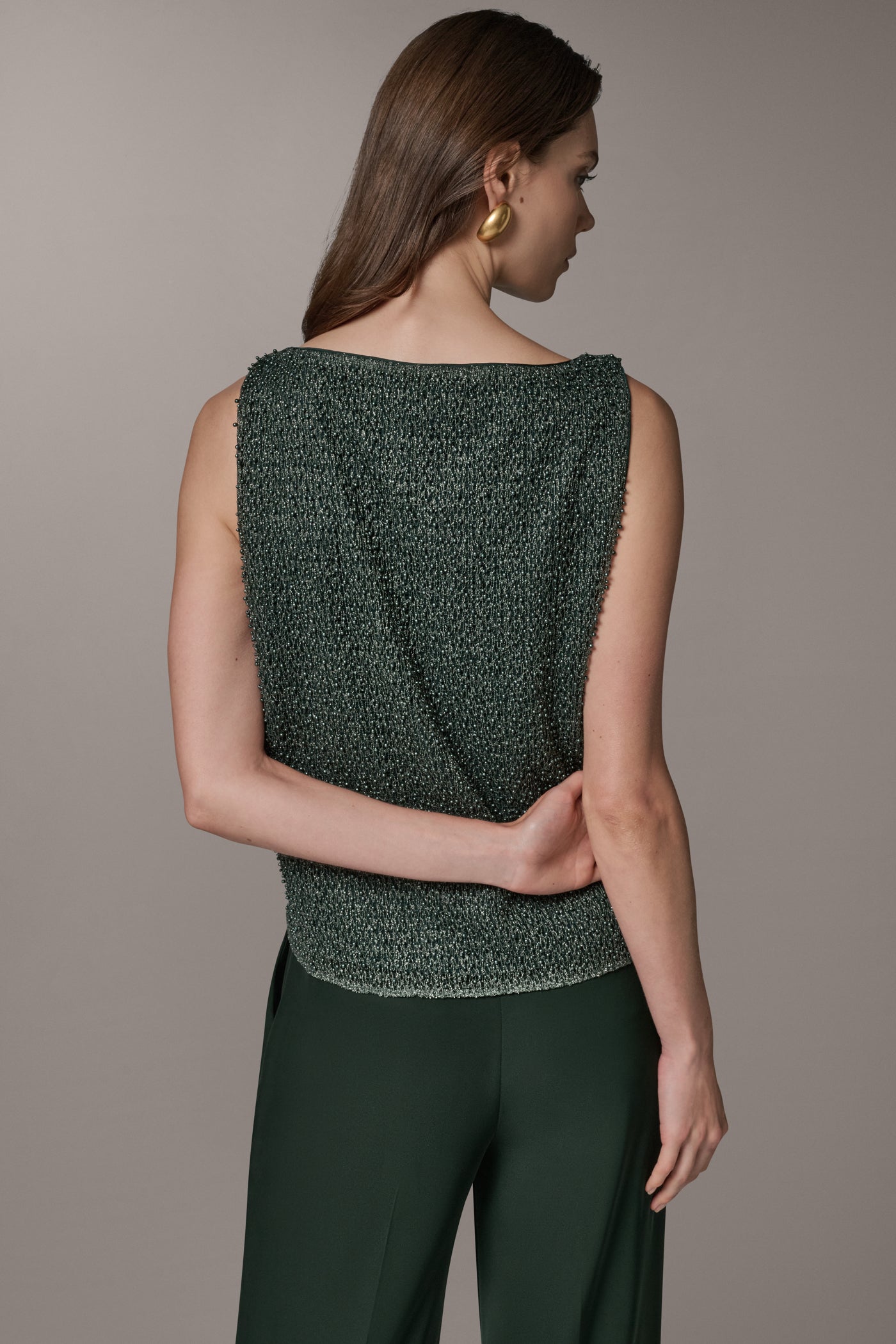 SLEEVELESS PEARL METALLIC BLOUSE VIEW 6 | VIP Promo