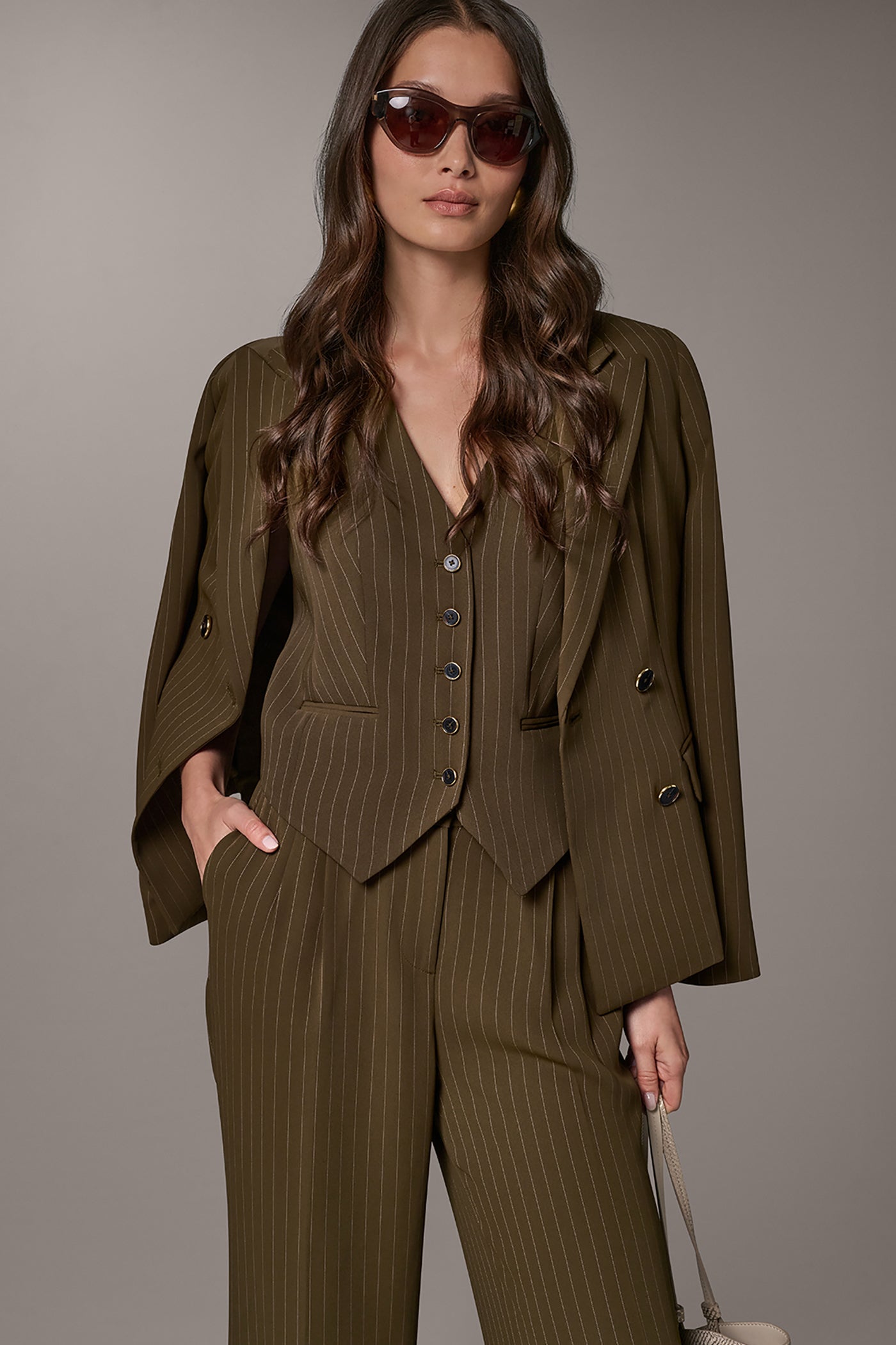 PINSTRIPE SUIT JACKET VIEW 2