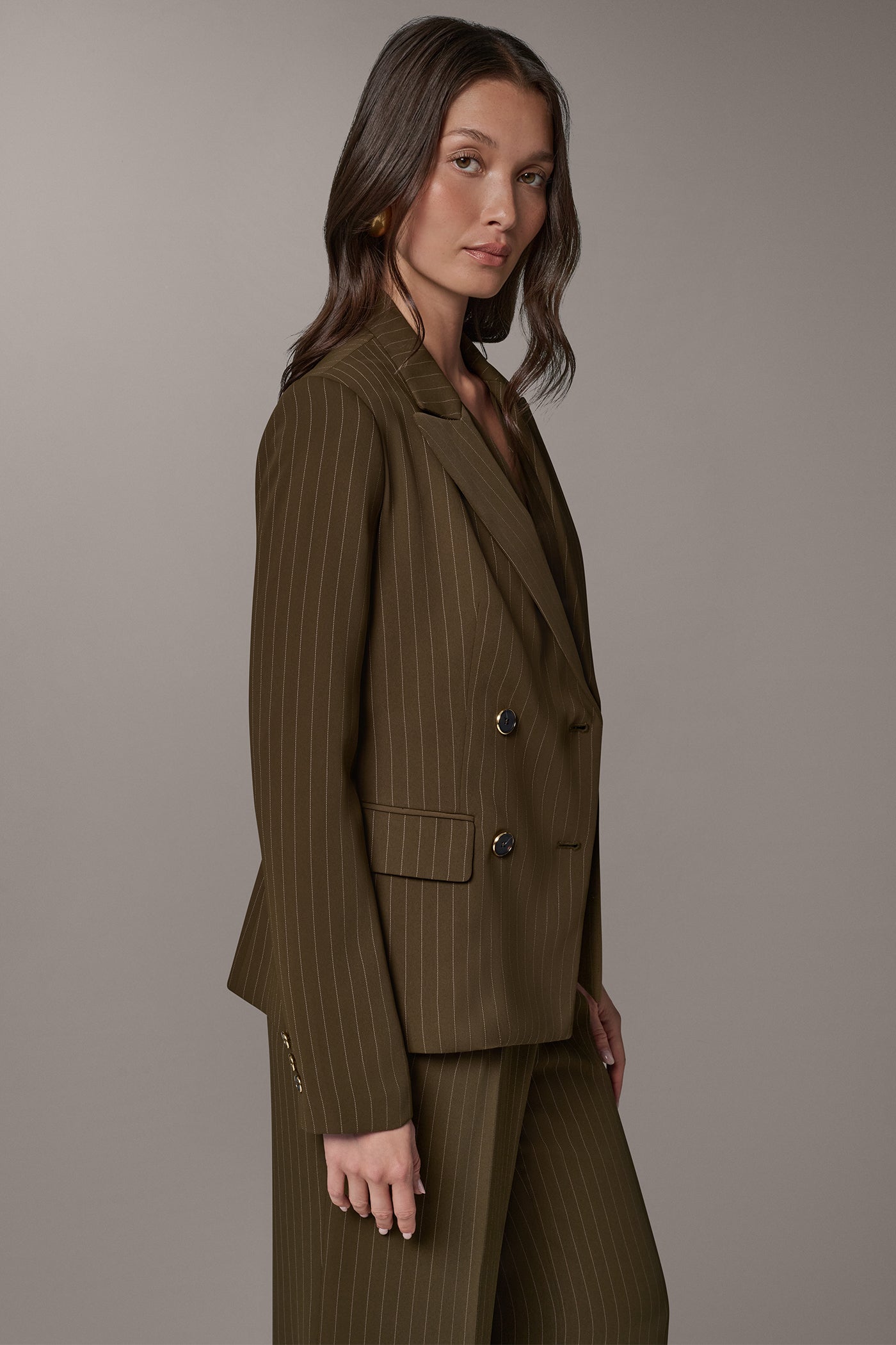 PINSTRIPE SUIT JACKET VIEW 4