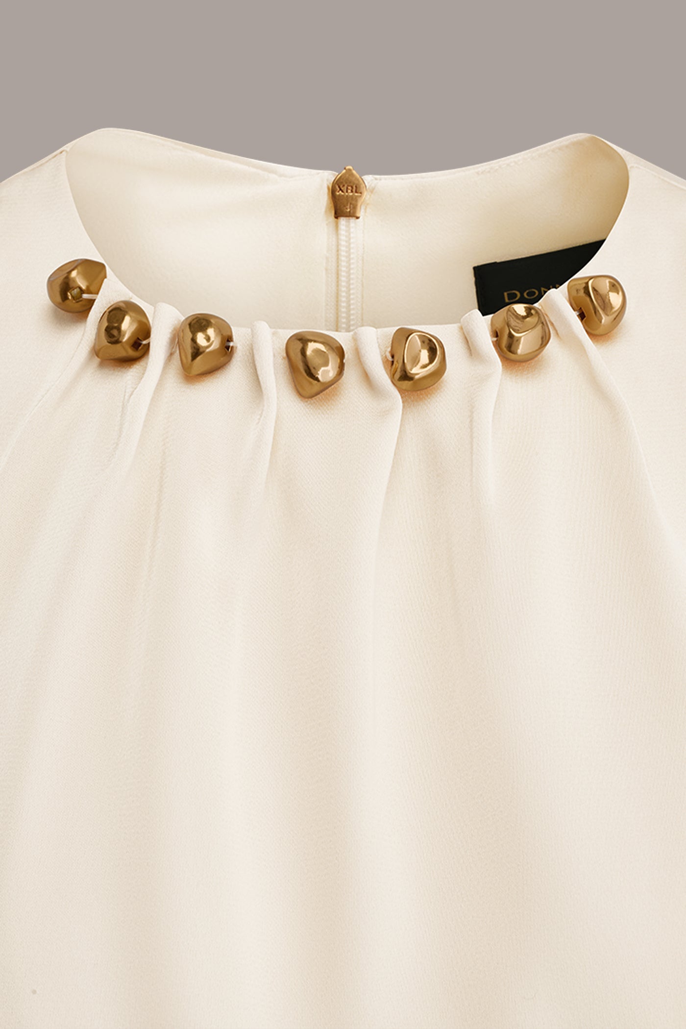 CRYSTAL EMBELLISHED CHARMEUSE BLOUSE VIEW 6