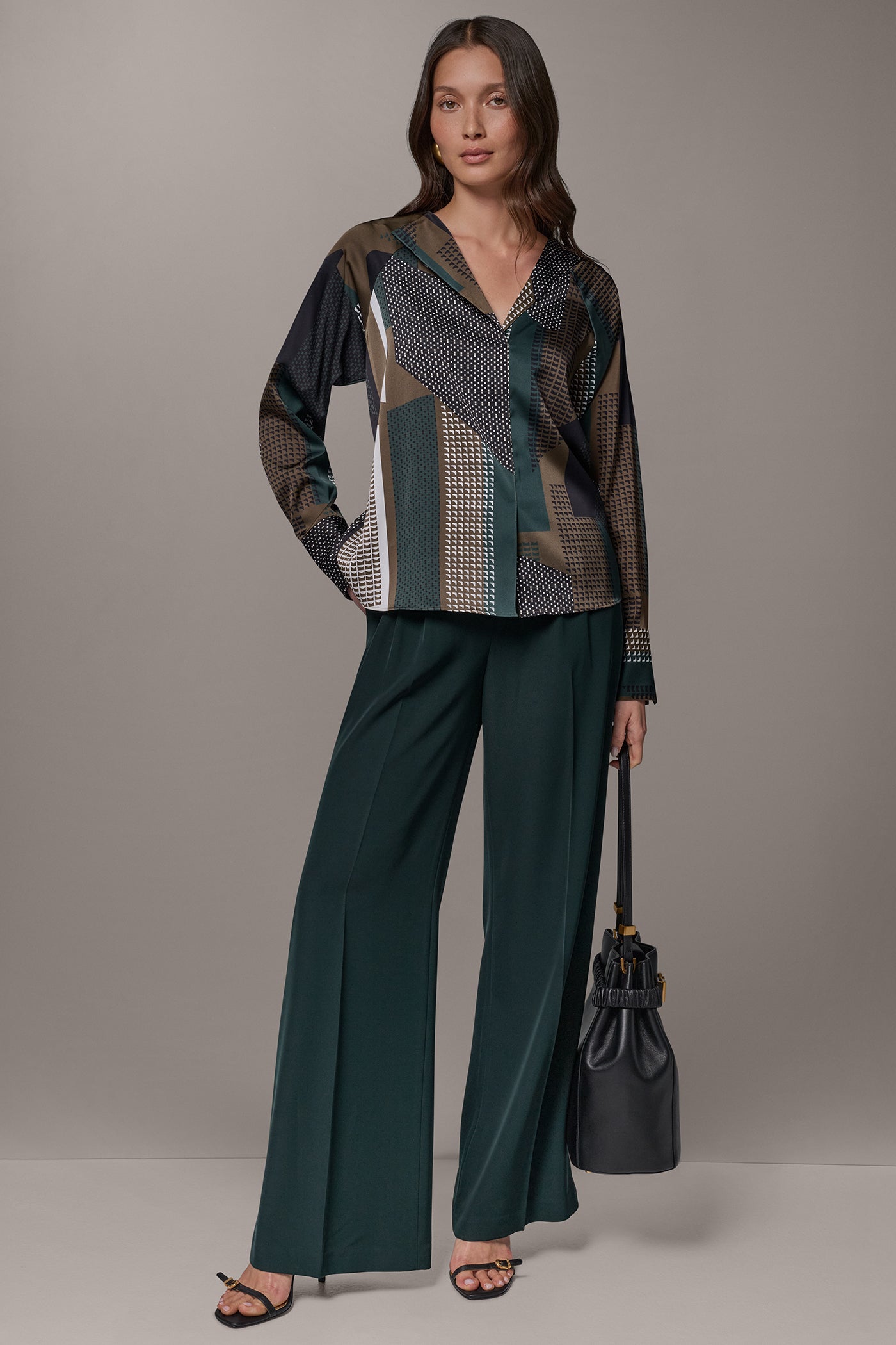 ASYMMETRICAL V-NECK BLOUSE VIEW 8