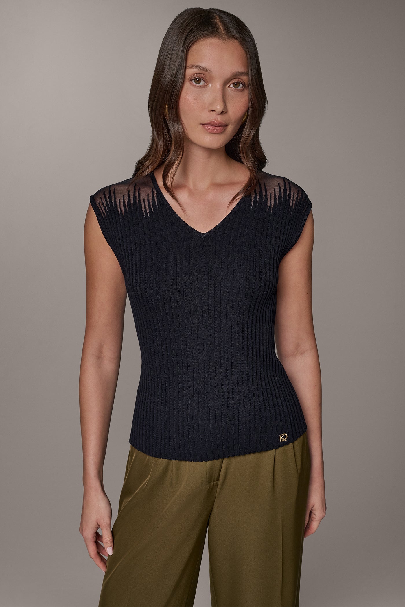 SLEEVELESS ILLUSION SWEATER VIEW 1