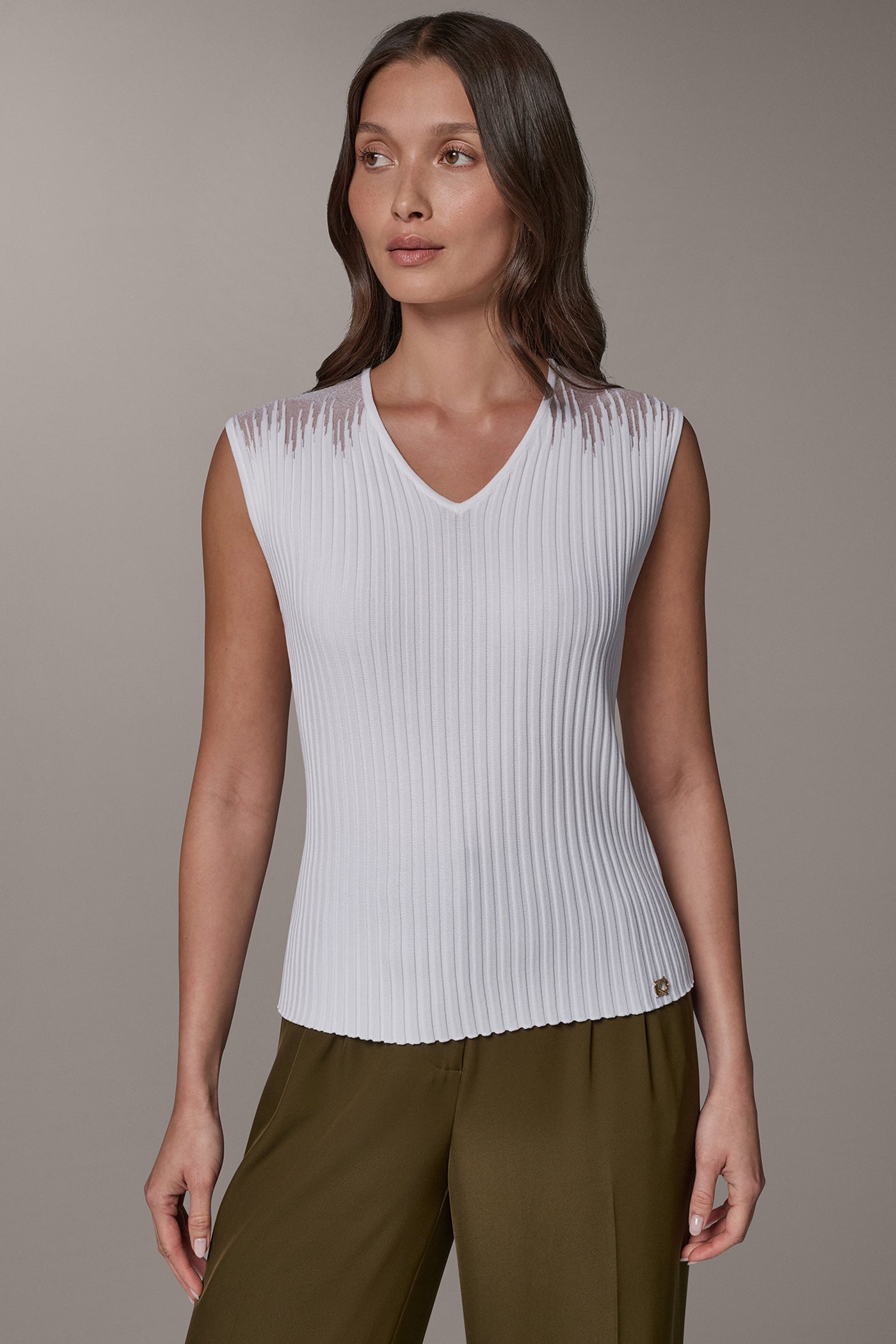SLEEVELESS ILLUSION SWEATER VIEW 1