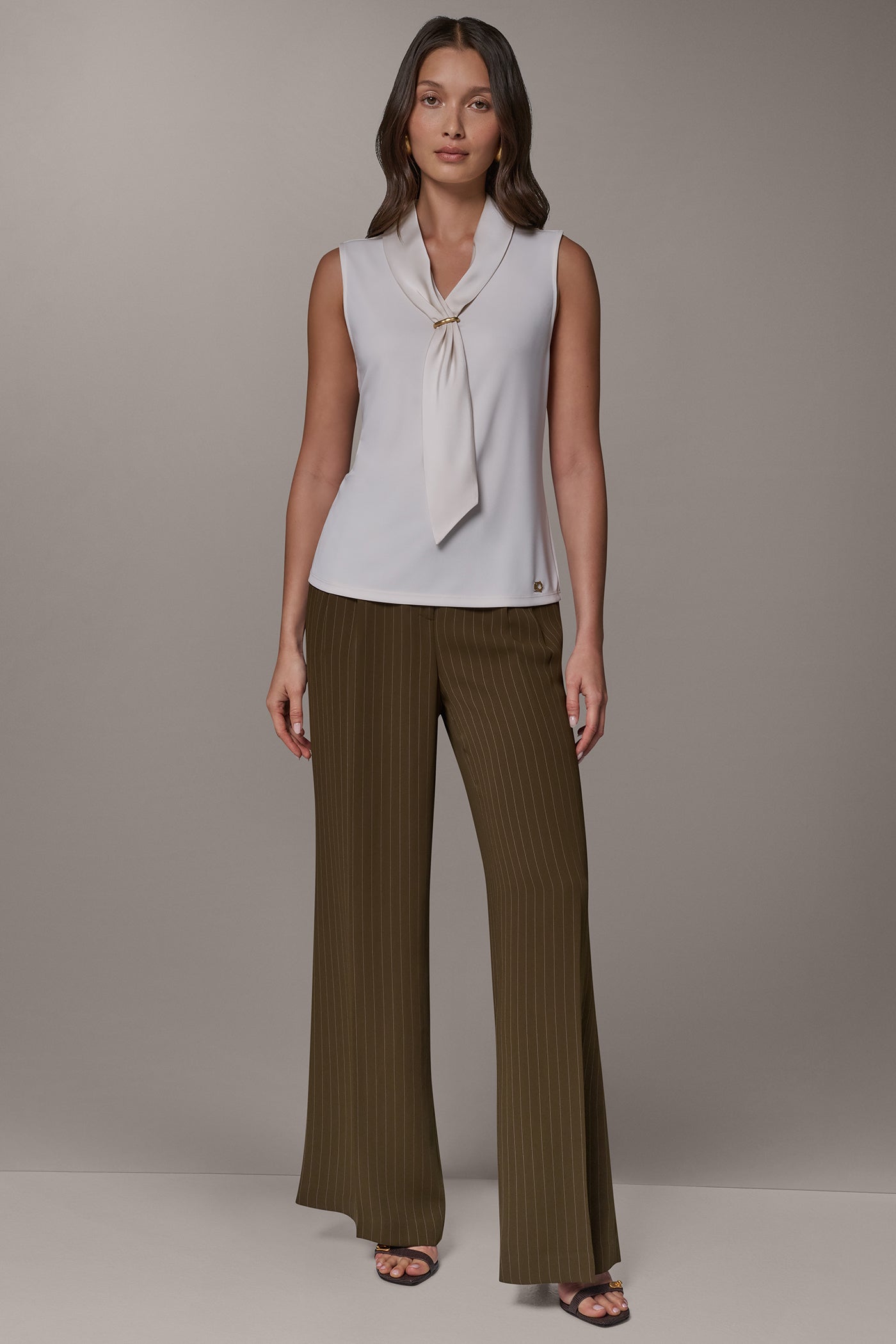 SLEEVELESS SCARF-NECK BLOUSE VIEW 8