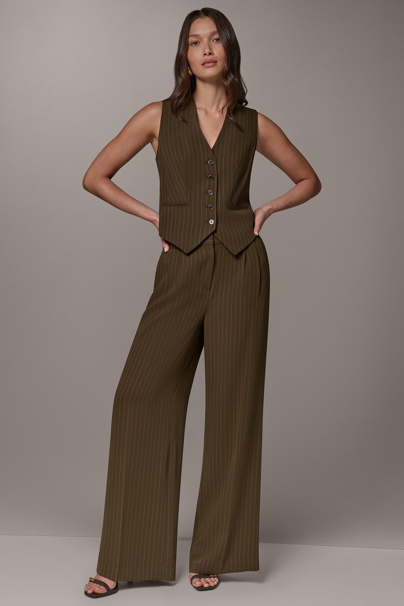 PINSTRIPE CROPPED VEST VIEW 6