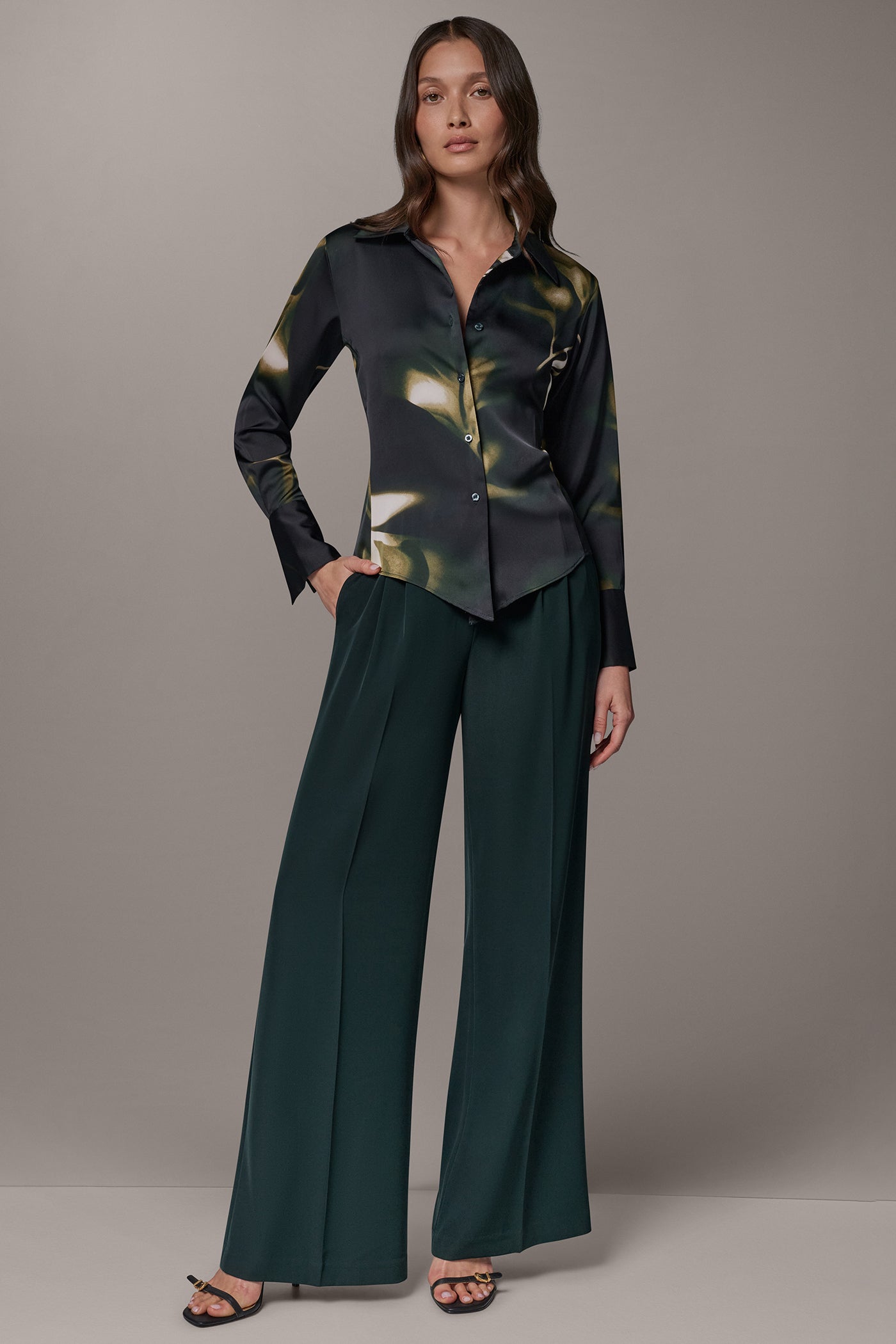 FLORAL POINTED HEM BLOUSE VIEW 6