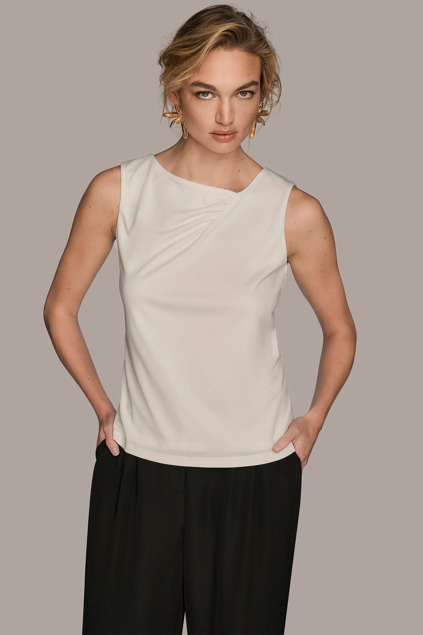 ASYMMETRICAL NECK TOP | View 1 | All Products