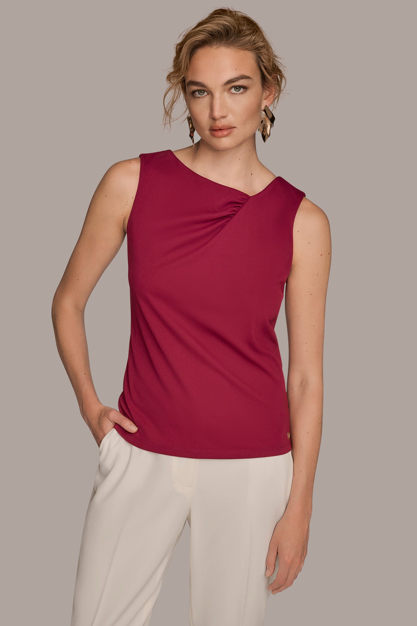 ASYMMETRICAL NECK TOP | View 1 | All Products
