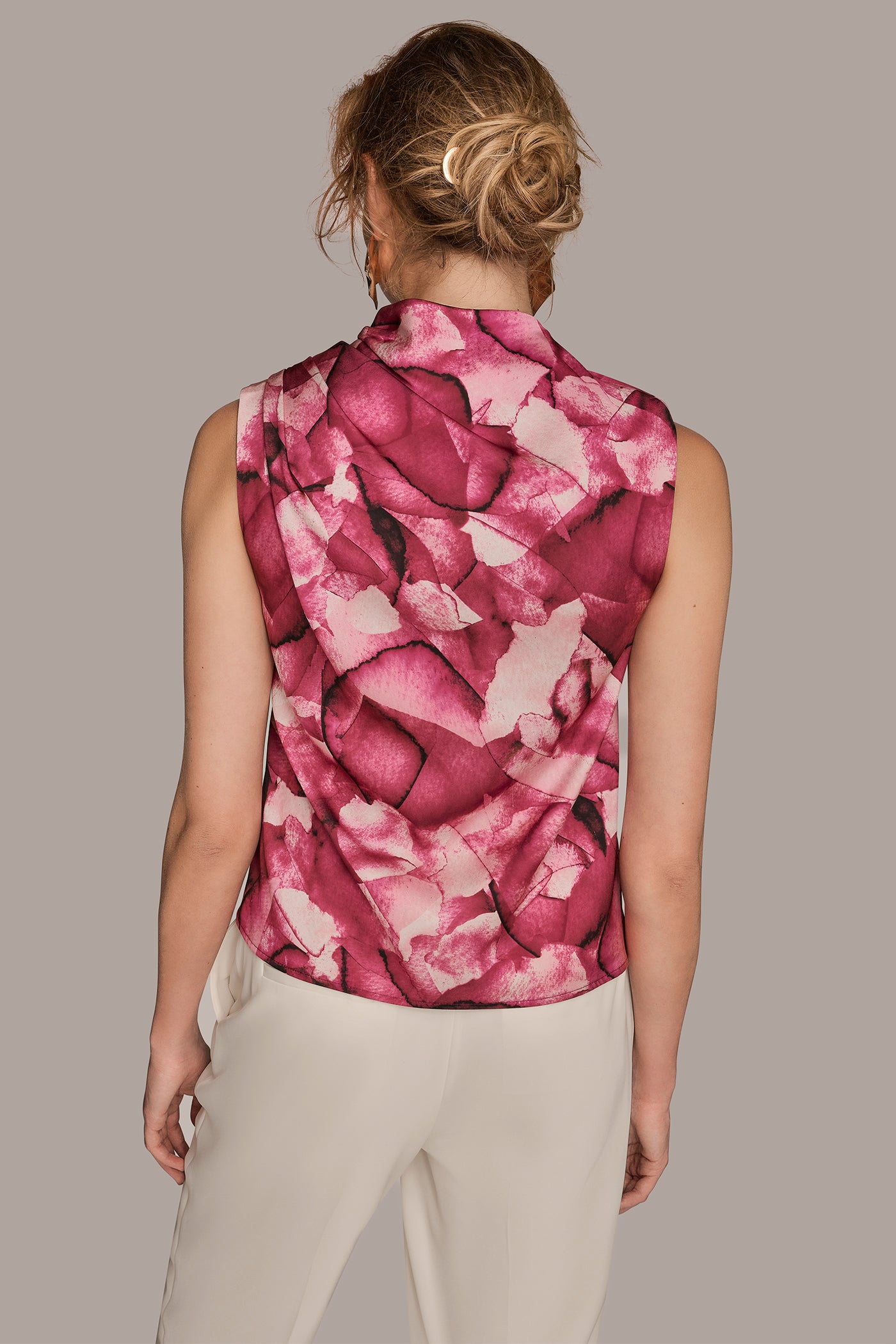 PRINT GATHERED SHOULDER TOP | View 2 | All Products
