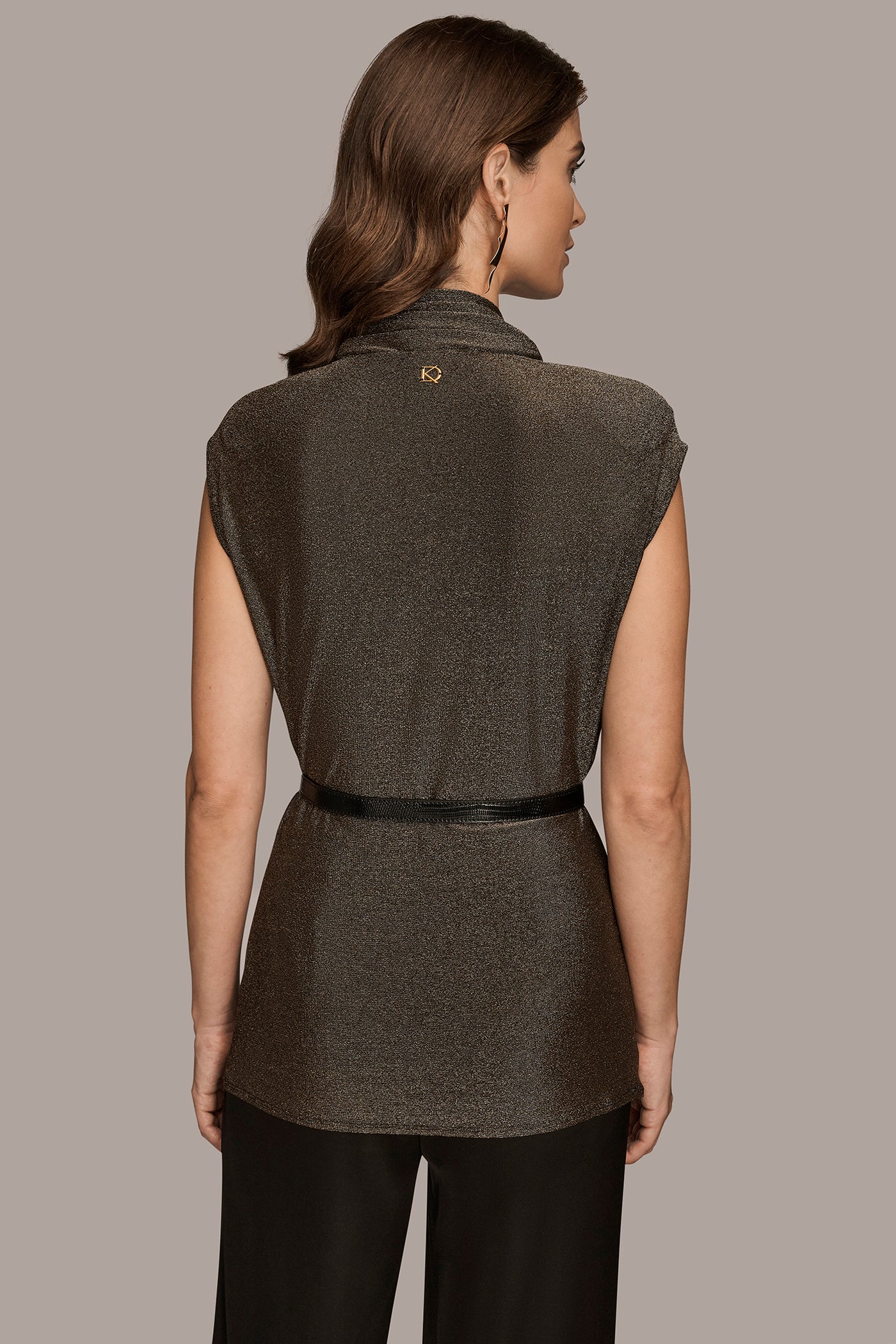 NOVELTY BELTED MOCK NECK TOP | View 2 | Included in discounts