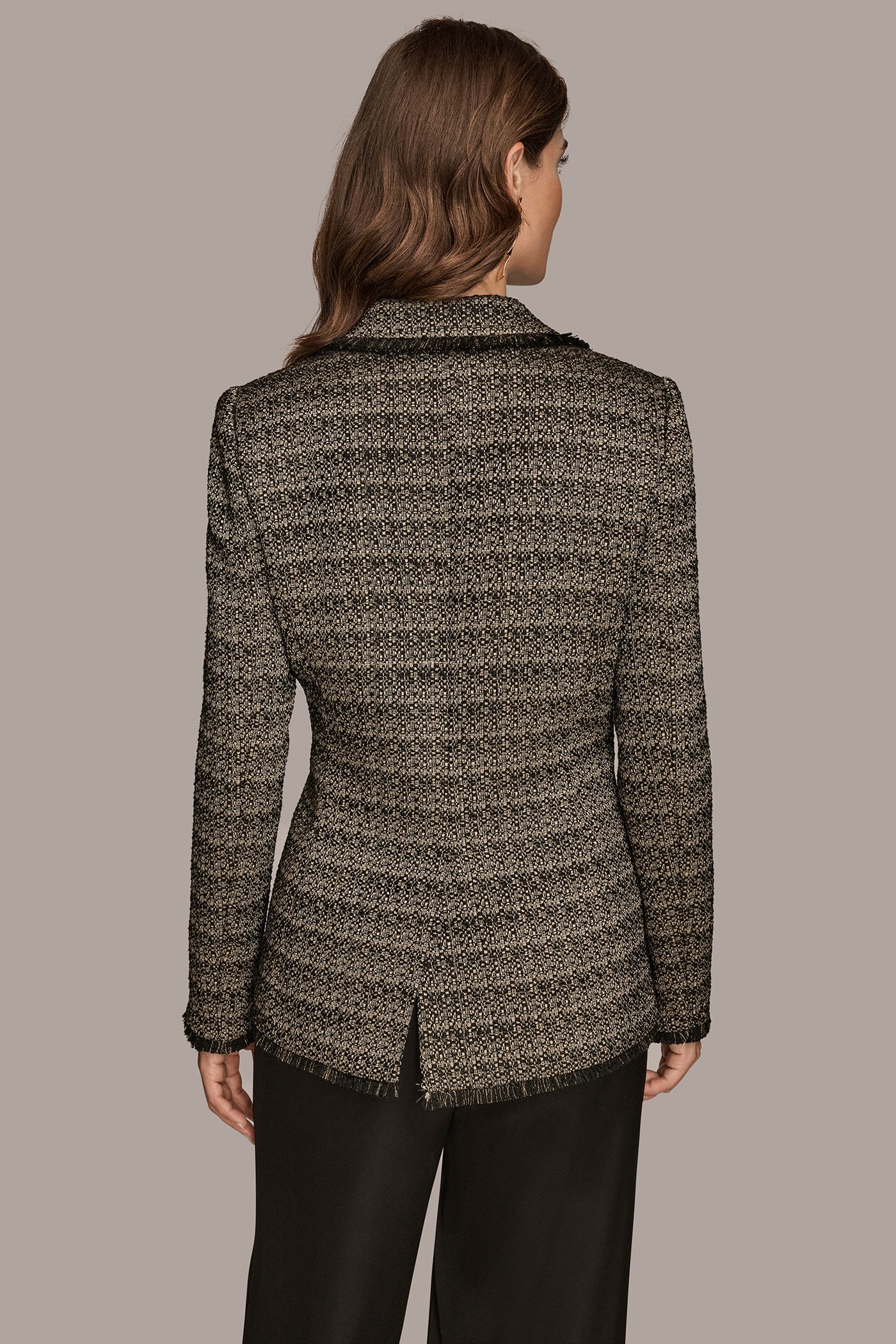 NOVELTY ONE BUTTON JACKET WITH FRINGE | View 2 | Blazers & Vests