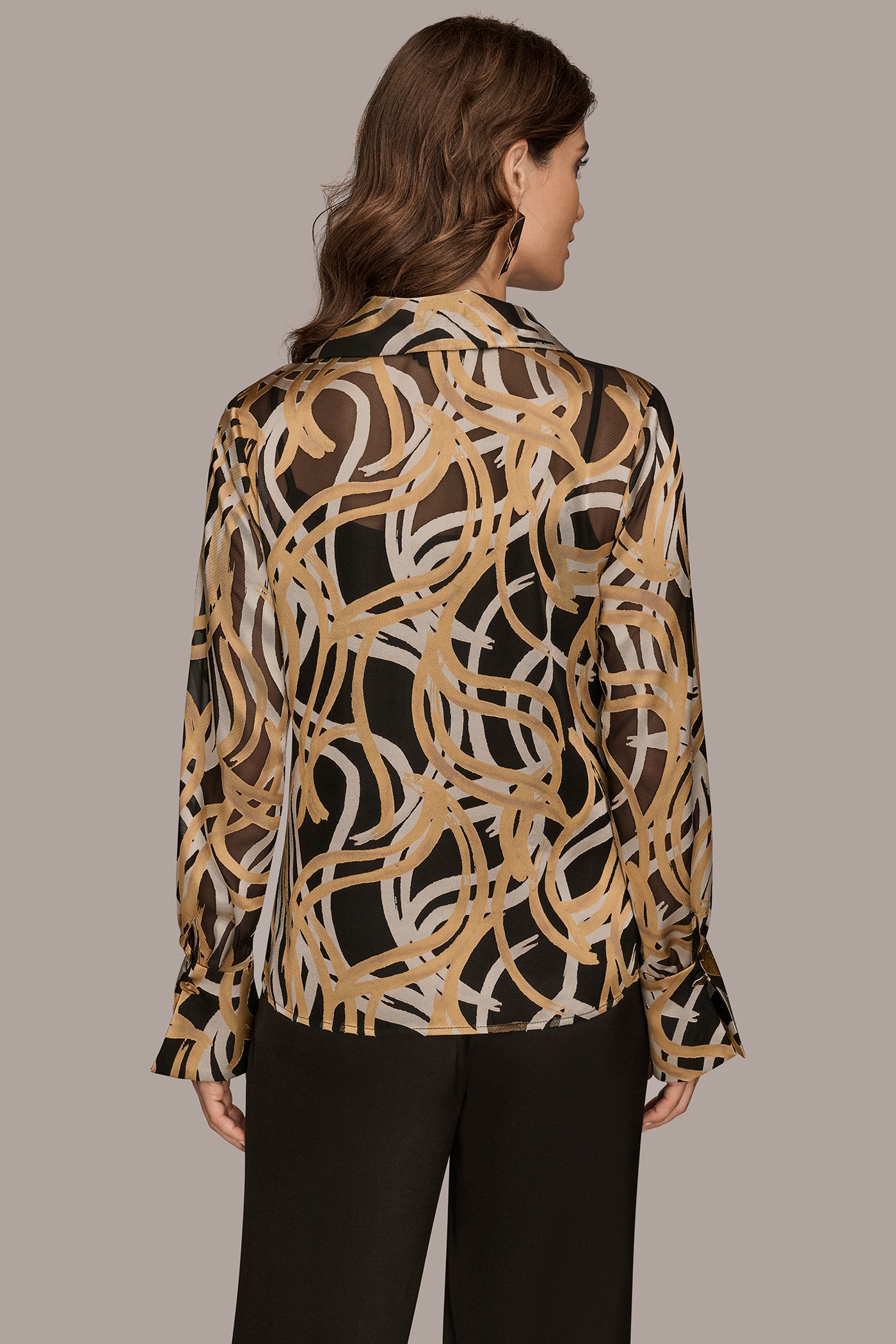 BURNOUT LONG SLEEVE COWL NECK TOP | View 2 | Tops