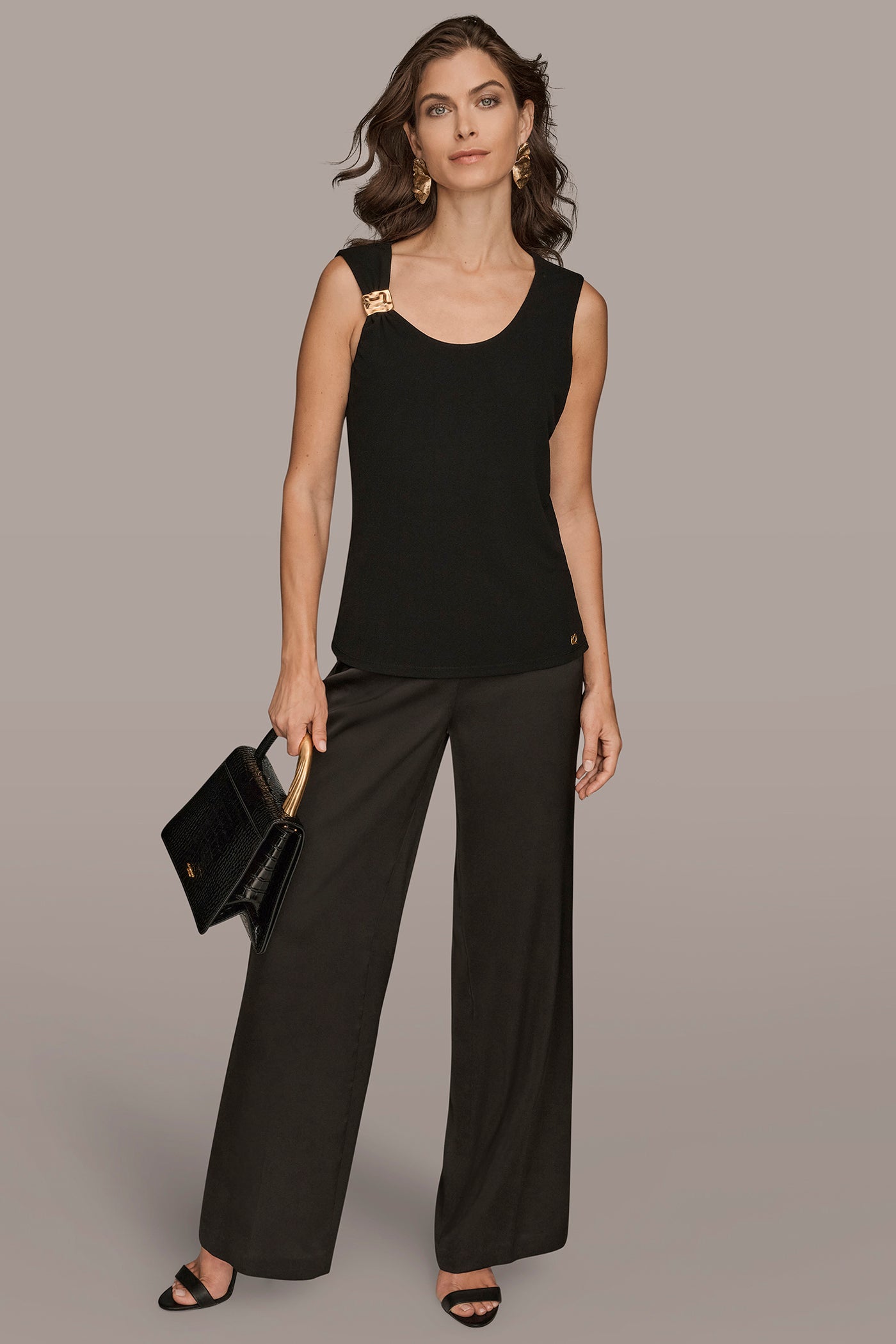 Scoop Neck Top with Hardware Detail VIEW 4 | Tops